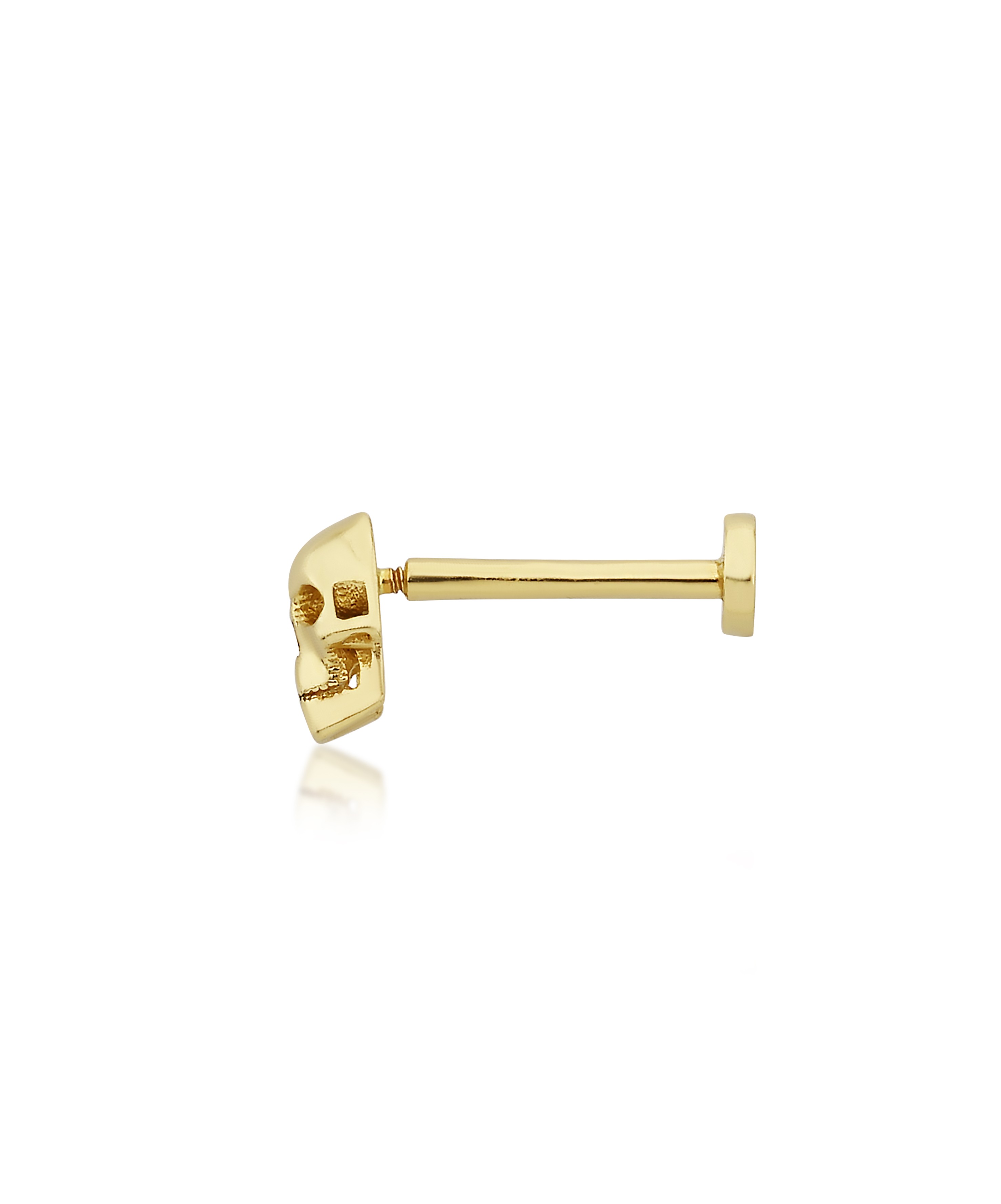 Altın Tragus Kuru Kafa Piercing