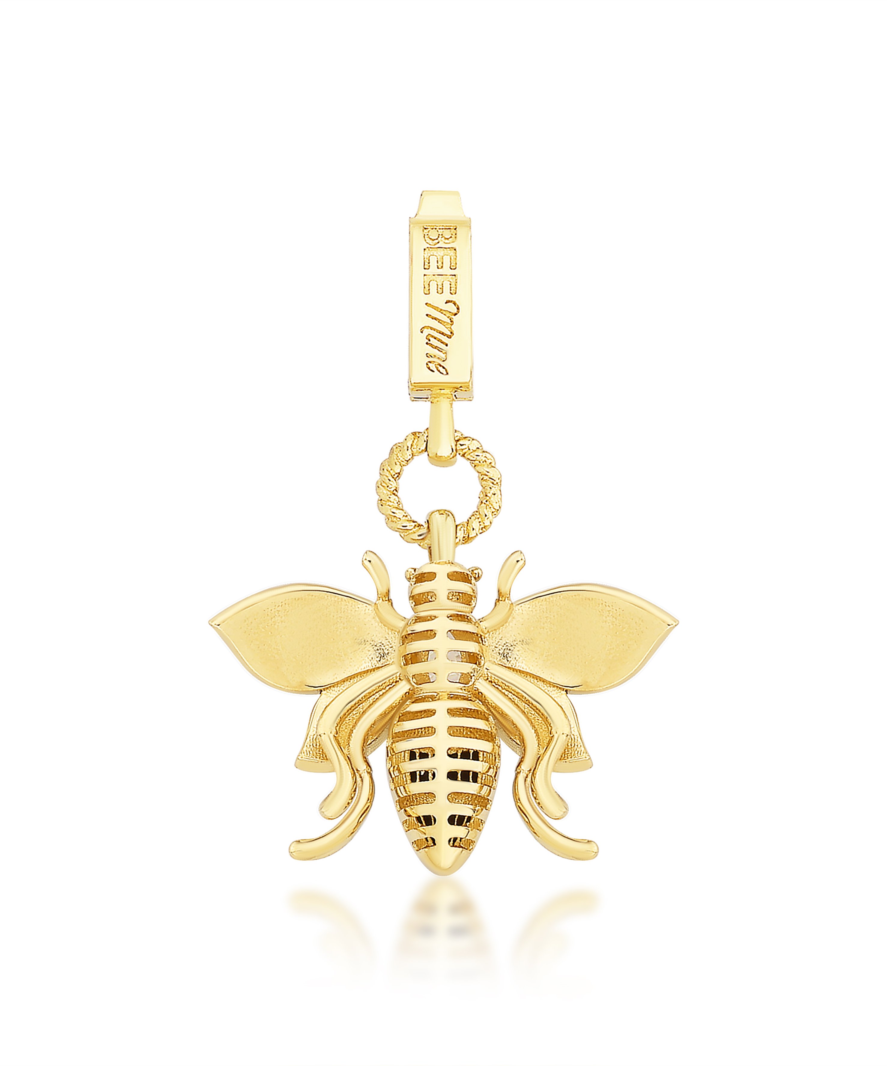 Bee Mine Altın Arı Beyaz Taşlı Kolye Ucu