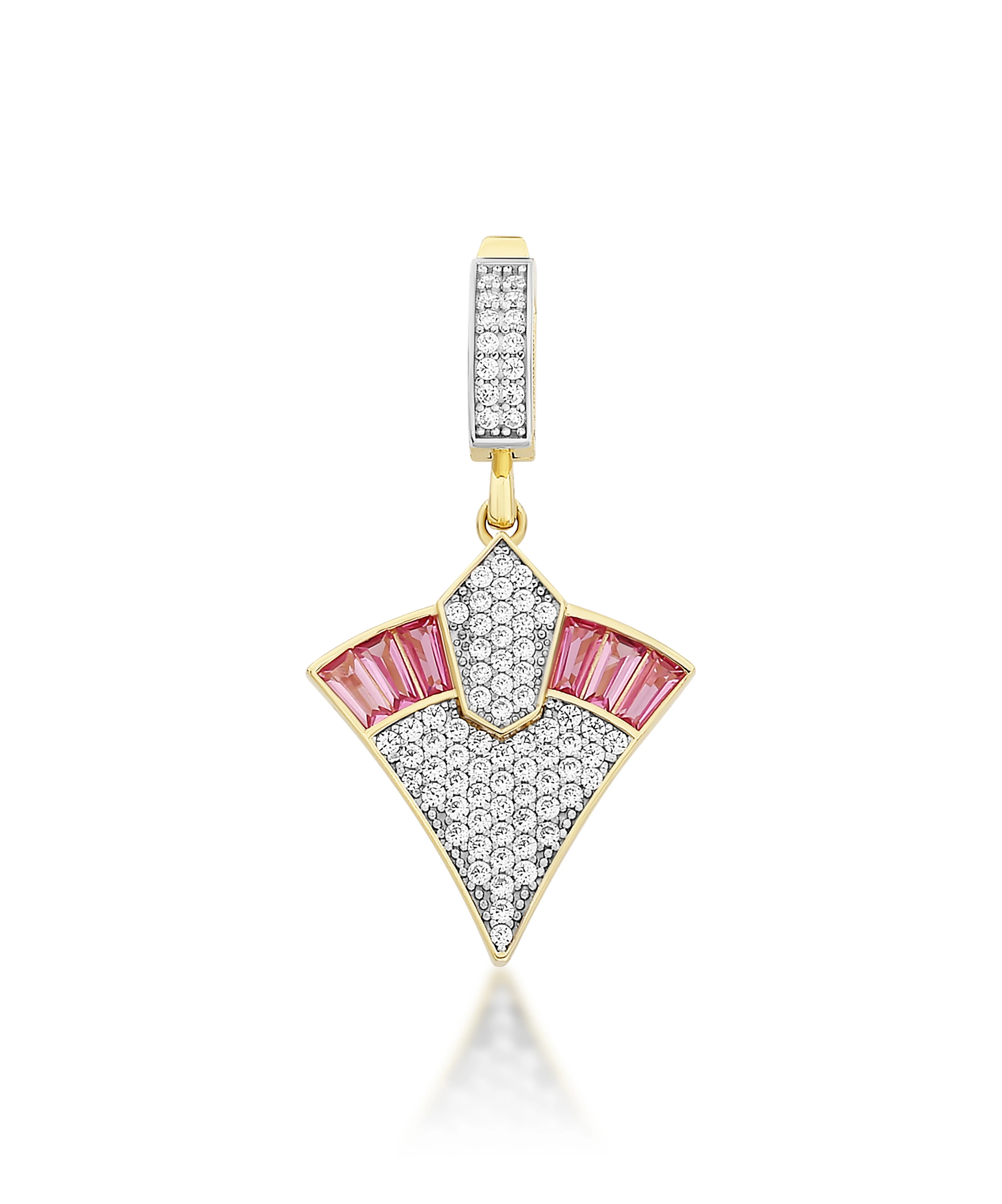 Altın Pembe Taşlı Kolye Ucu