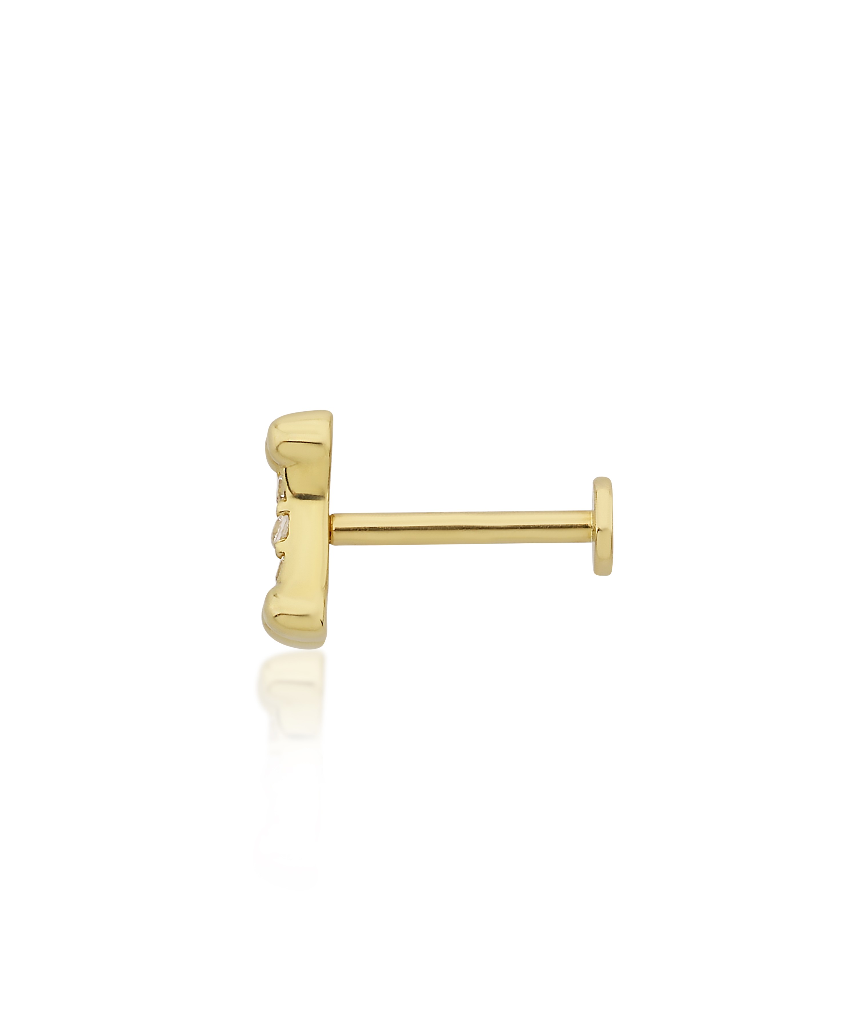 Altın Tragus Taşlı Kemik Piercing