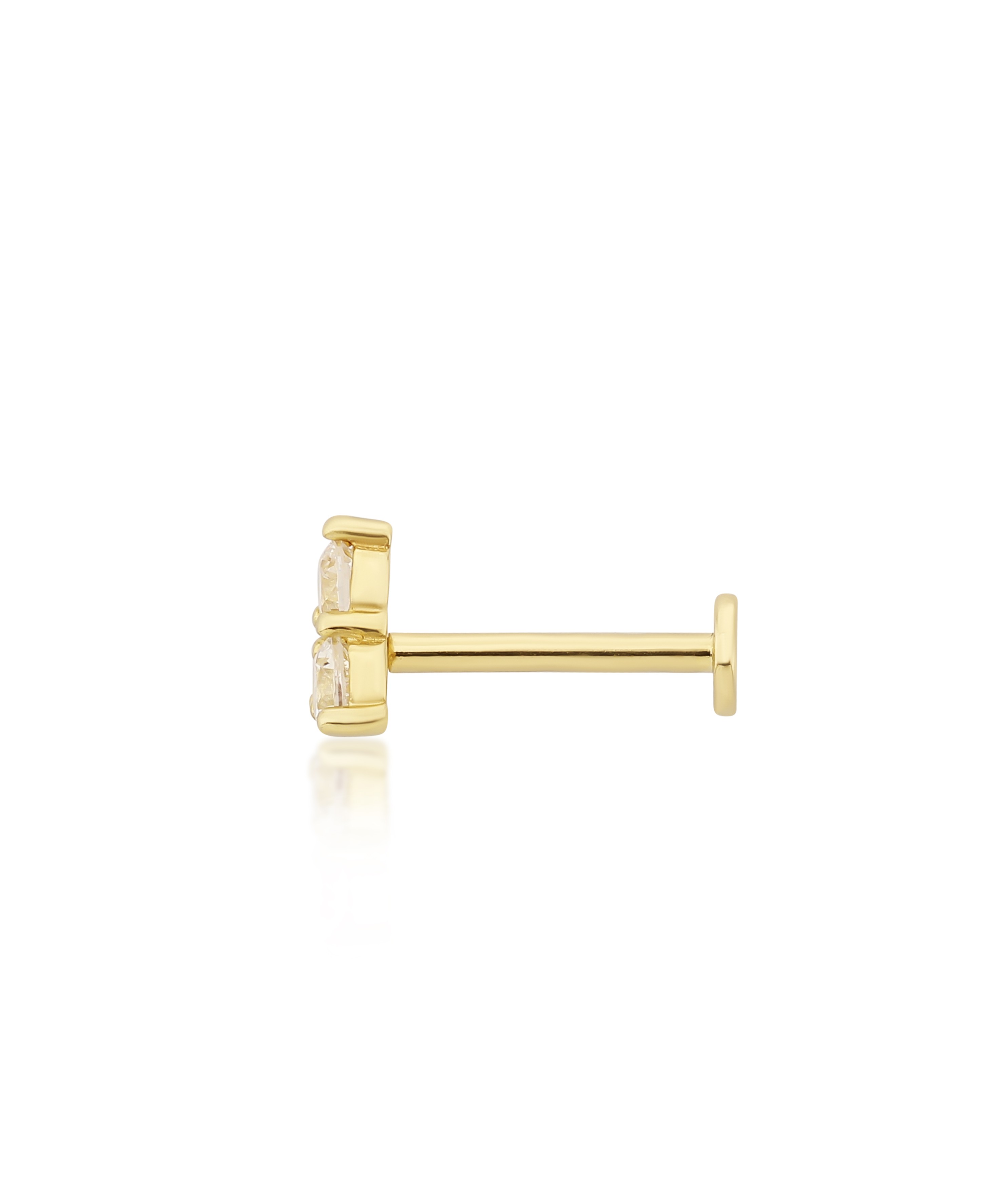 Altın Tragus Taşlı Üçgen Piercing