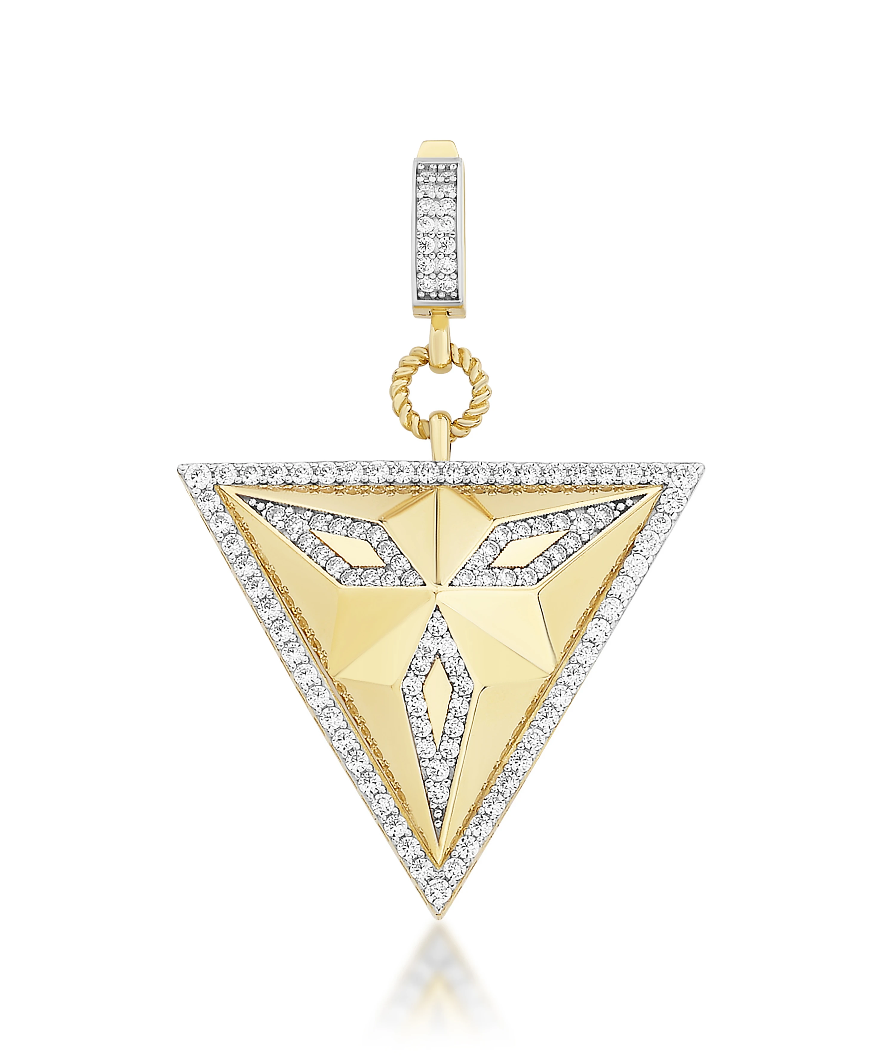 Altın Taşlı Üçgen Kolye Ucu