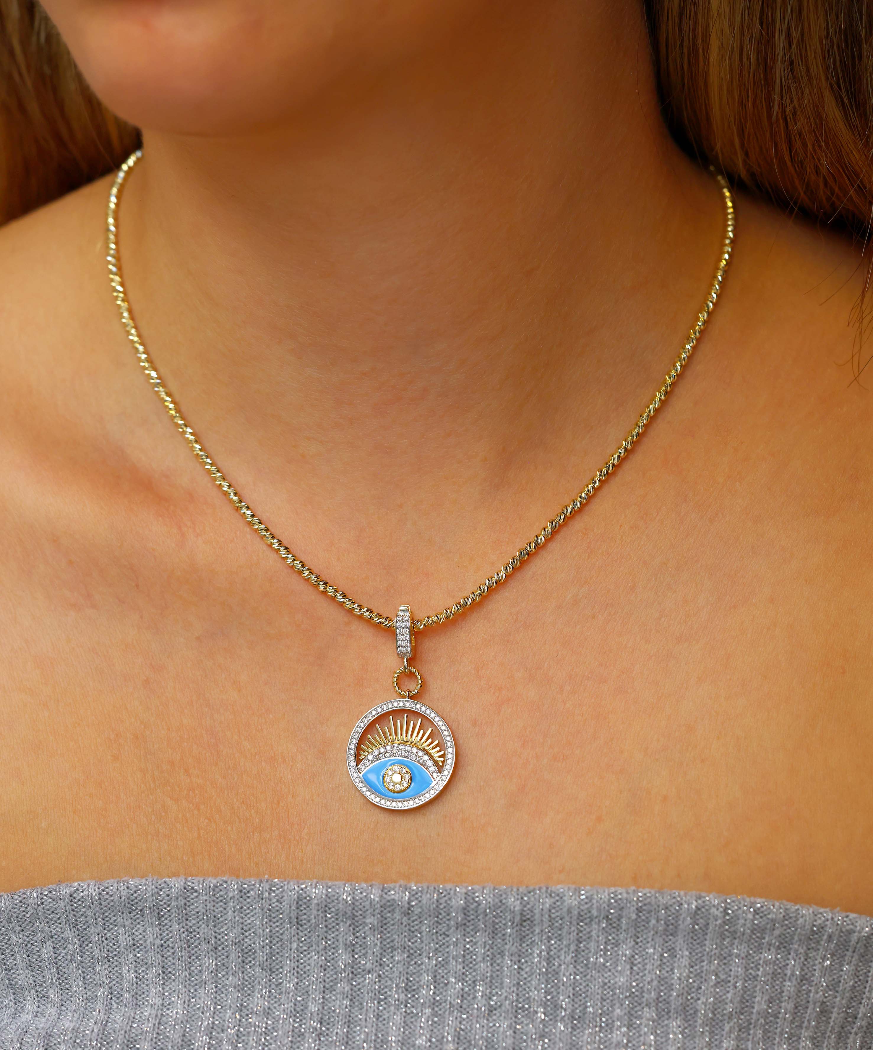 Altın Mavi Göz Kolye Ucu