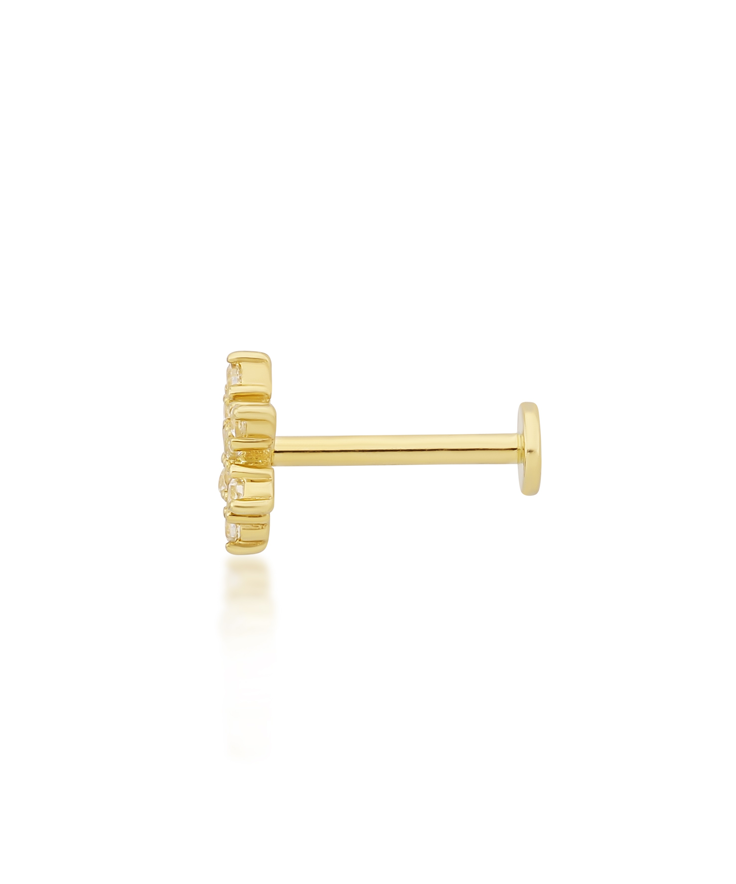 Altın Tragus Taşlı Kar Tanesi Piercing