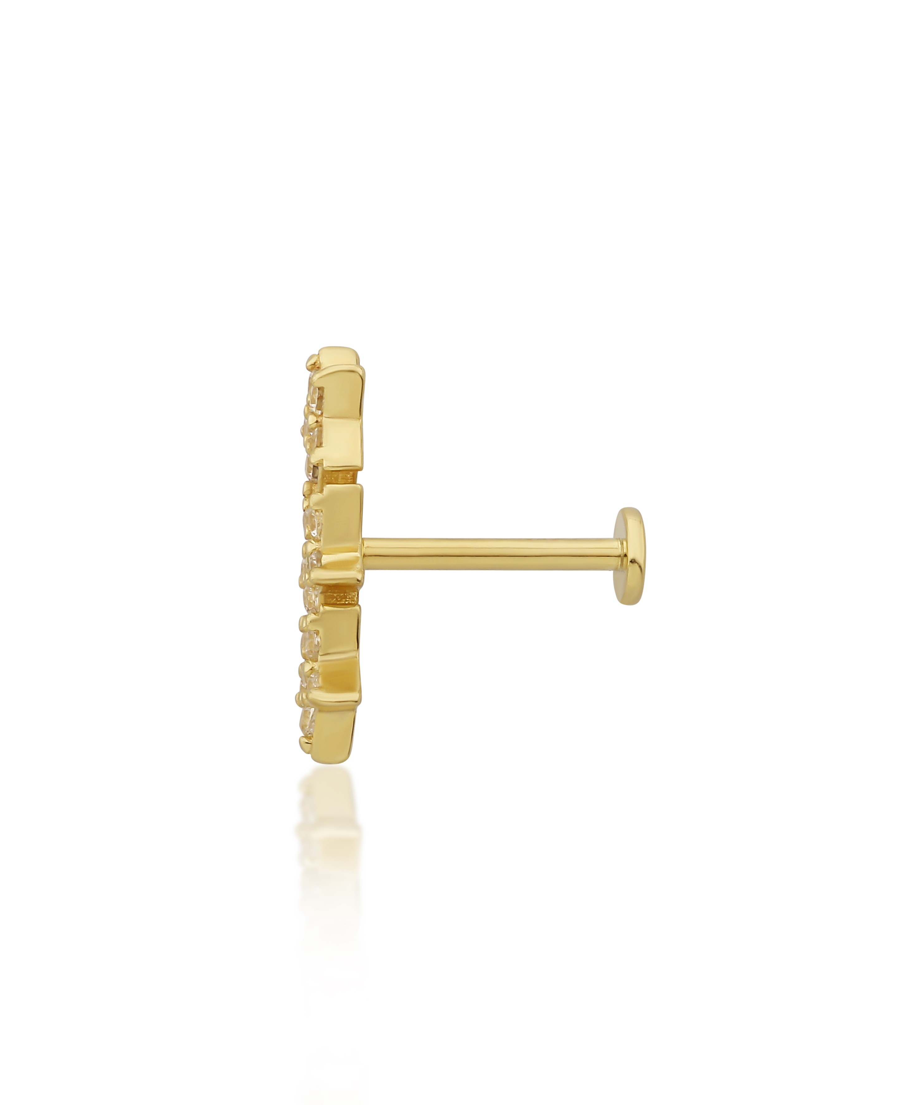 Altın Tragus Taşlı Yıldız Piercing