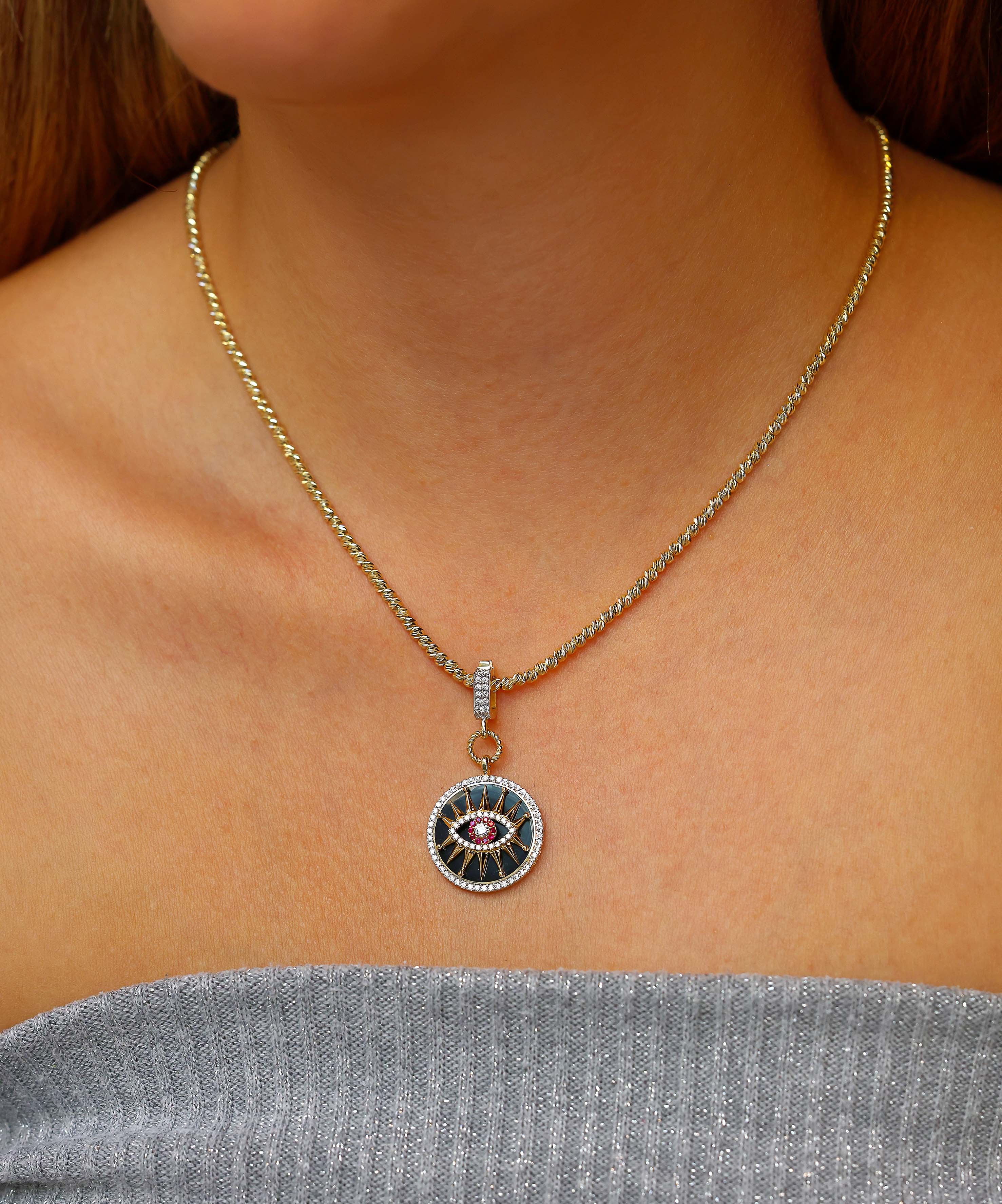 Altın Siyah Göz Kolye Ucu