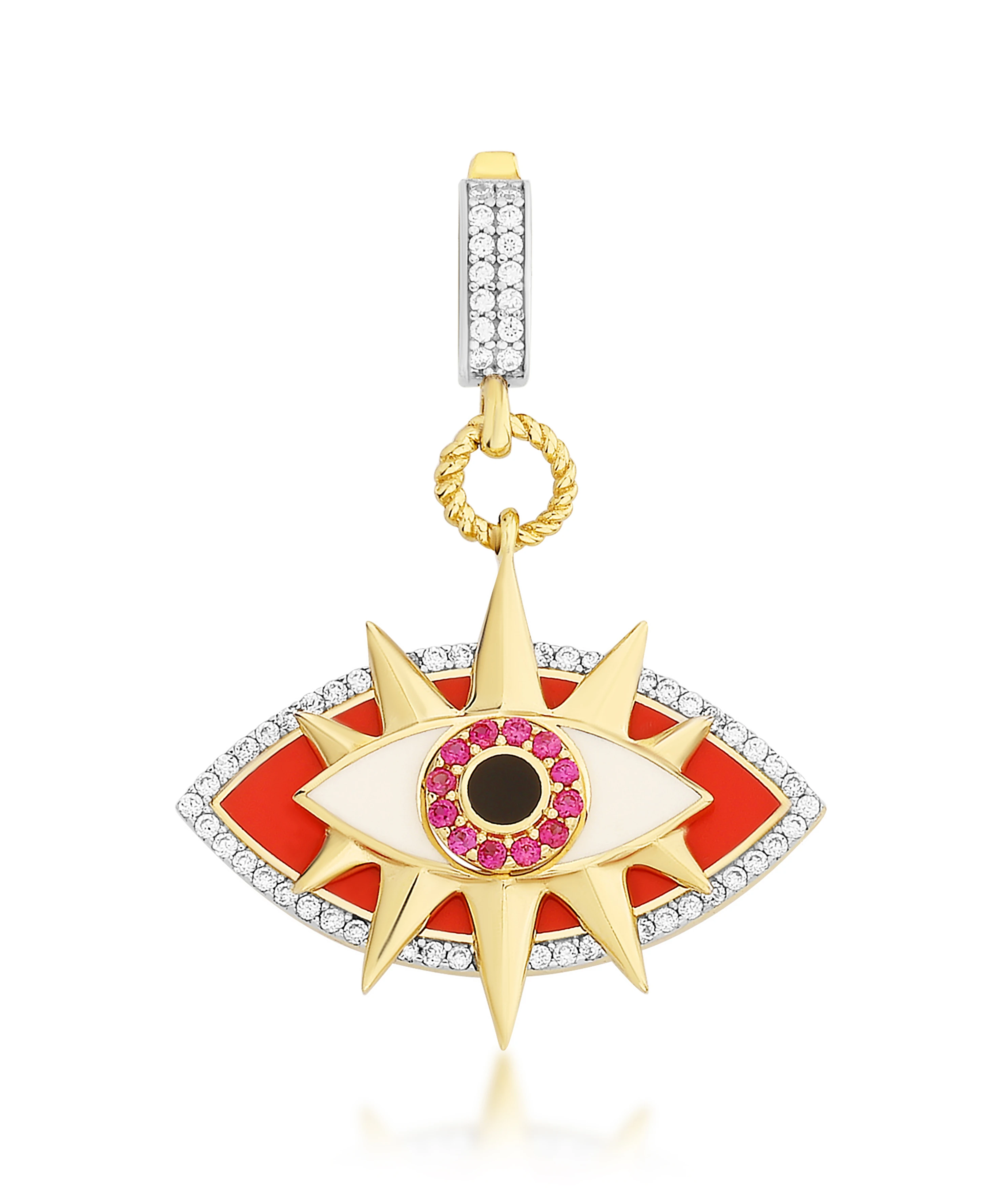 Altın Kırmızı Göz Kolye Ucu