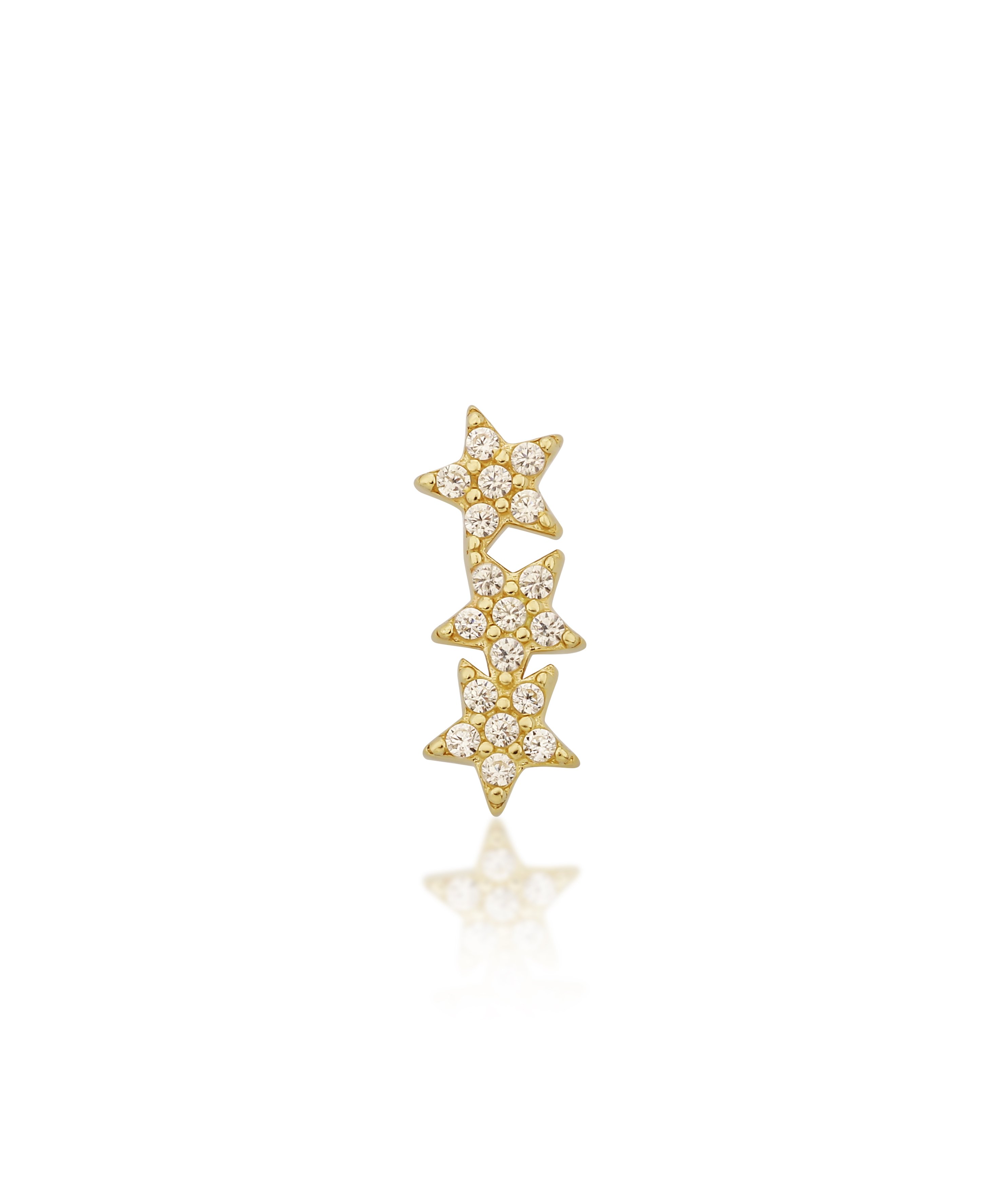 Altın Tragus Taşlı Yıldız Piercing