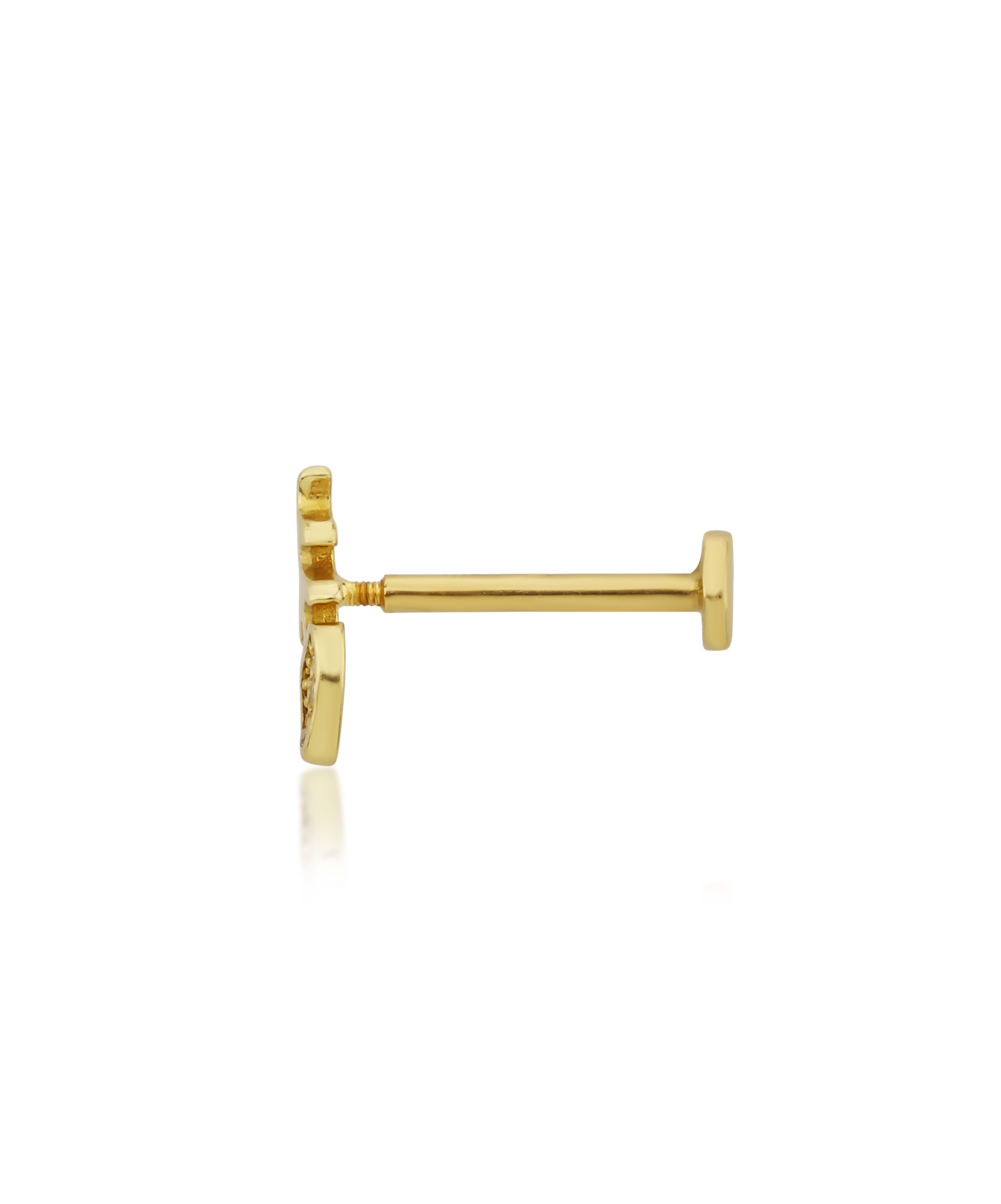Altın Tragus Balık Kılçığı Piercing
