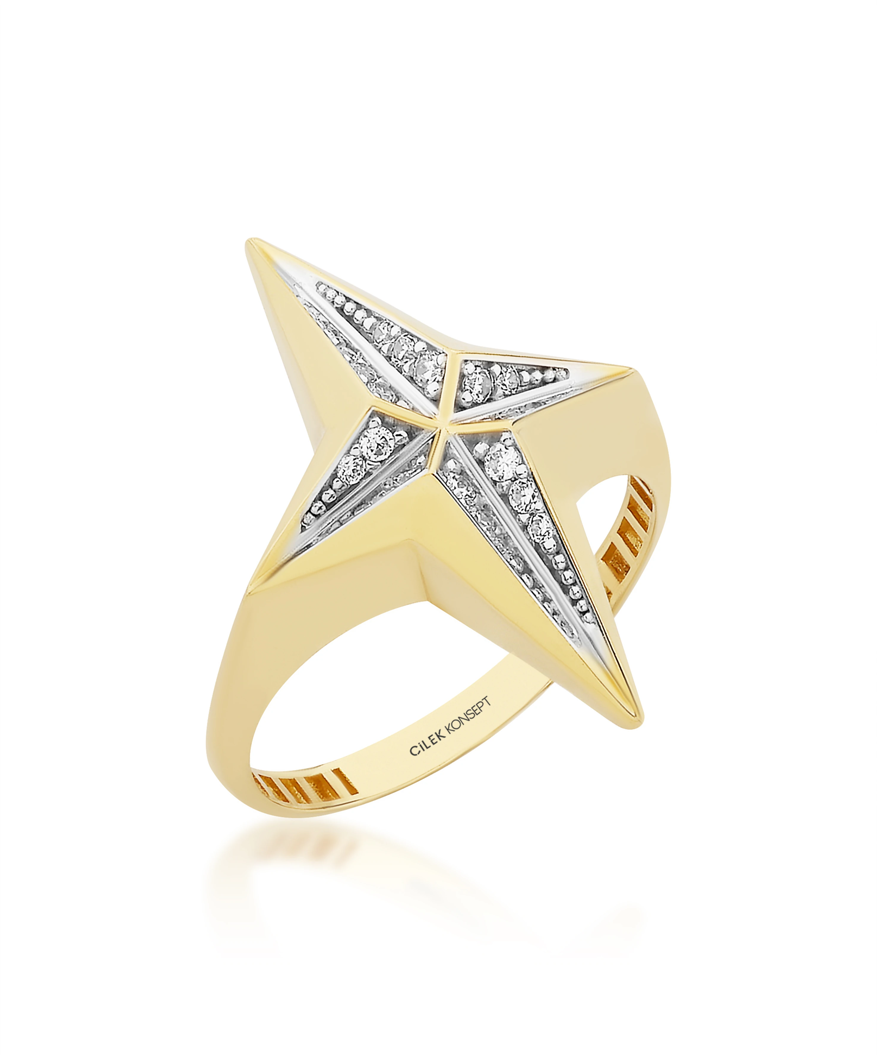 Altın Taşlı Kuzey Yıldızı Yüzük