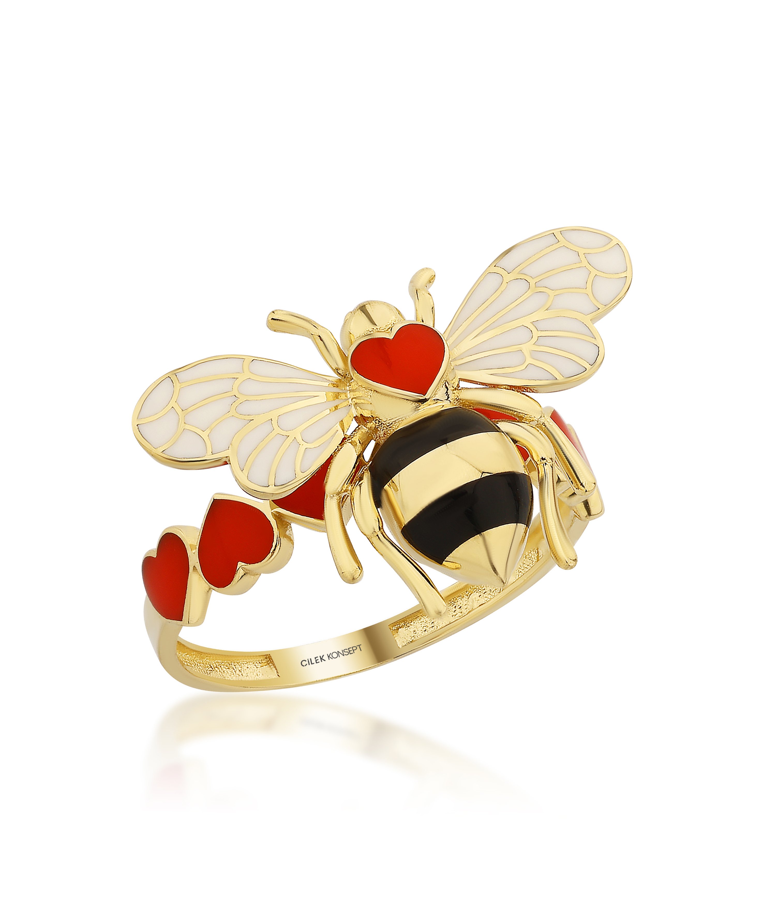 Bee Mine Altın Arı Kalpli Yüzük