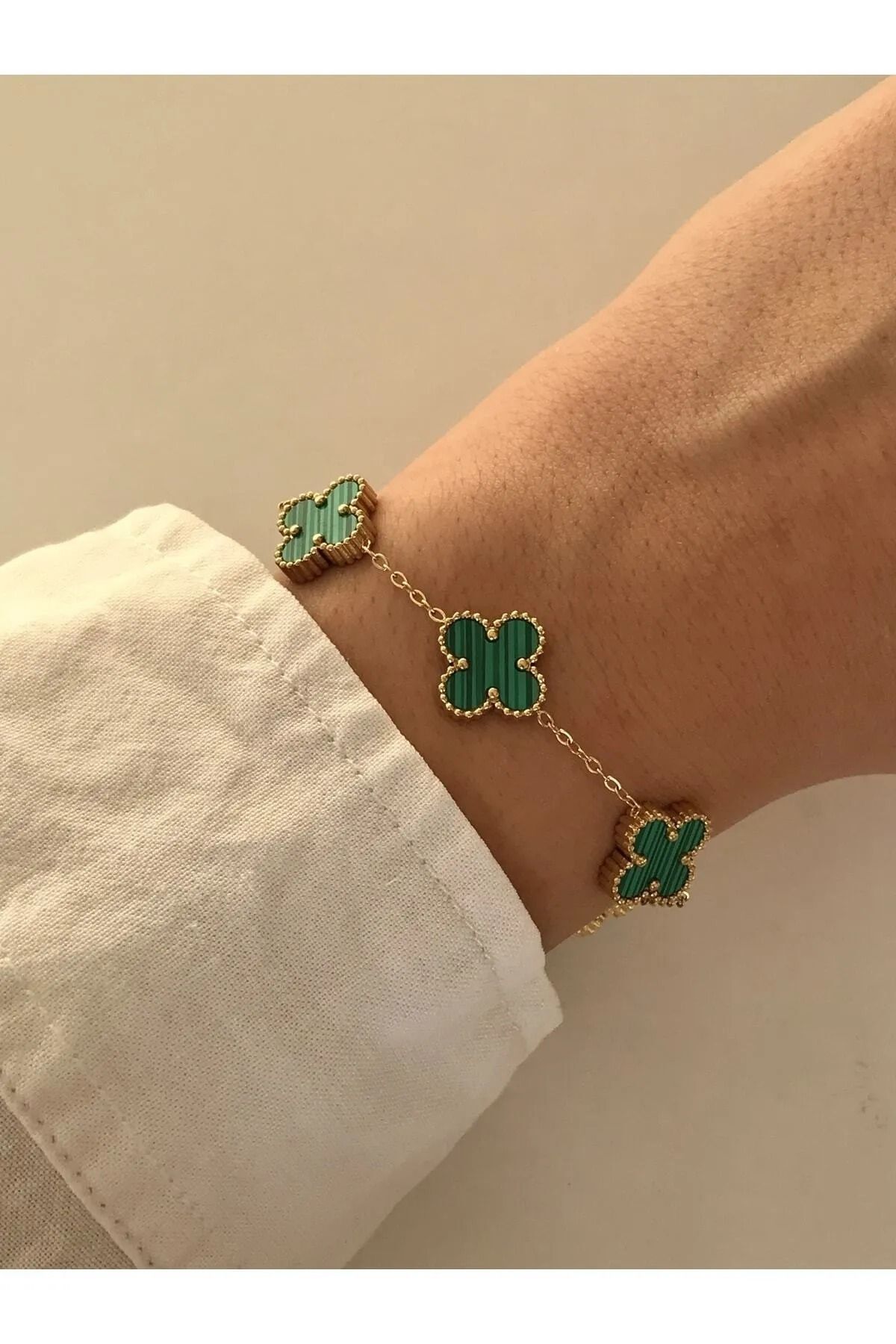 Yeşil Çift Taraflı Çelik Bileklik