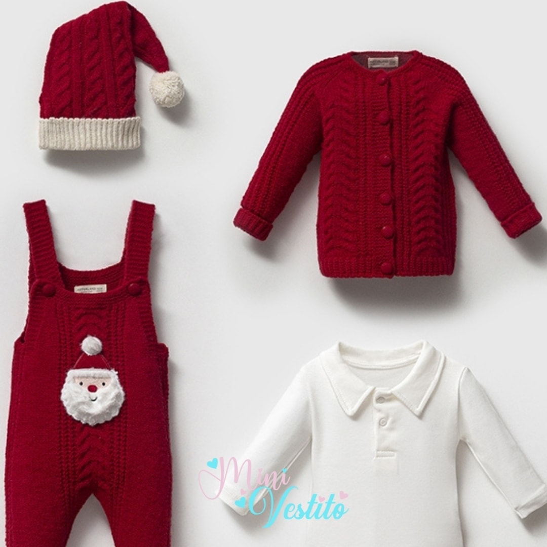 Christmas Noel Baba Desenli Patikli % 100 Organik Pamuk Triko 5 Li Set