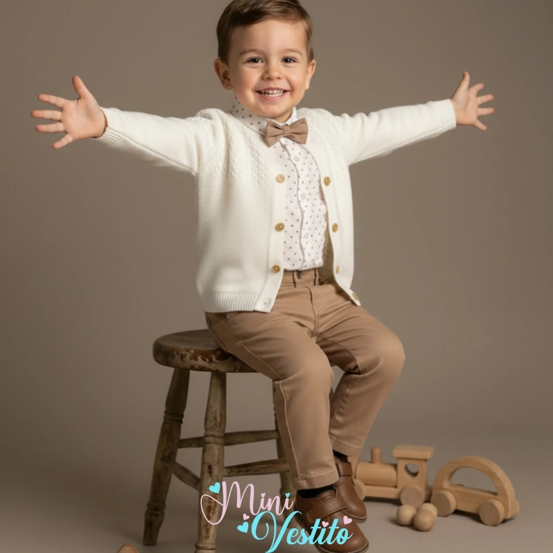 Puan Gömlekli Papyonlu Triko Hırkalı Takım👑👑