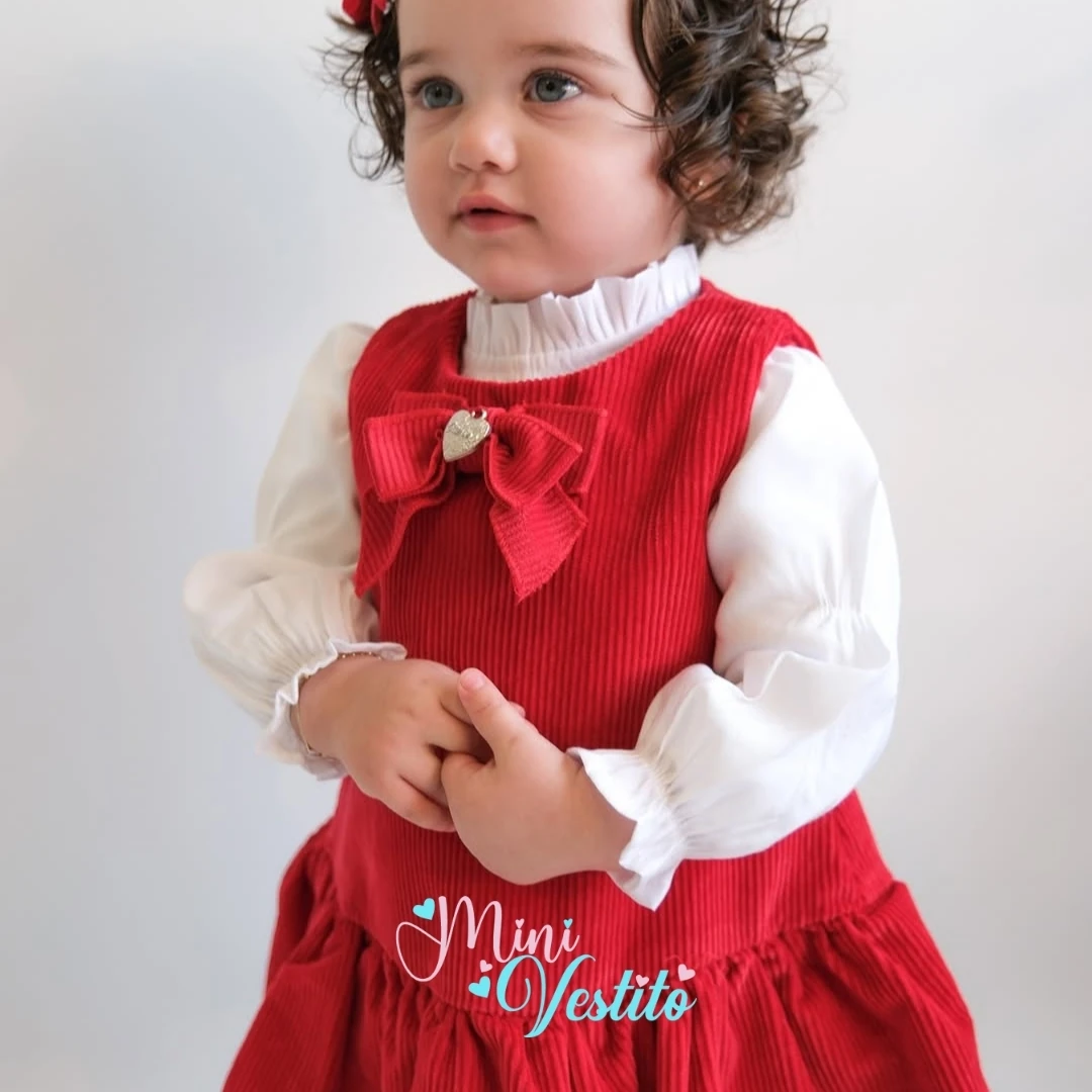 Angel Fitilli Kadife Elbiseli Gömlekli Takım