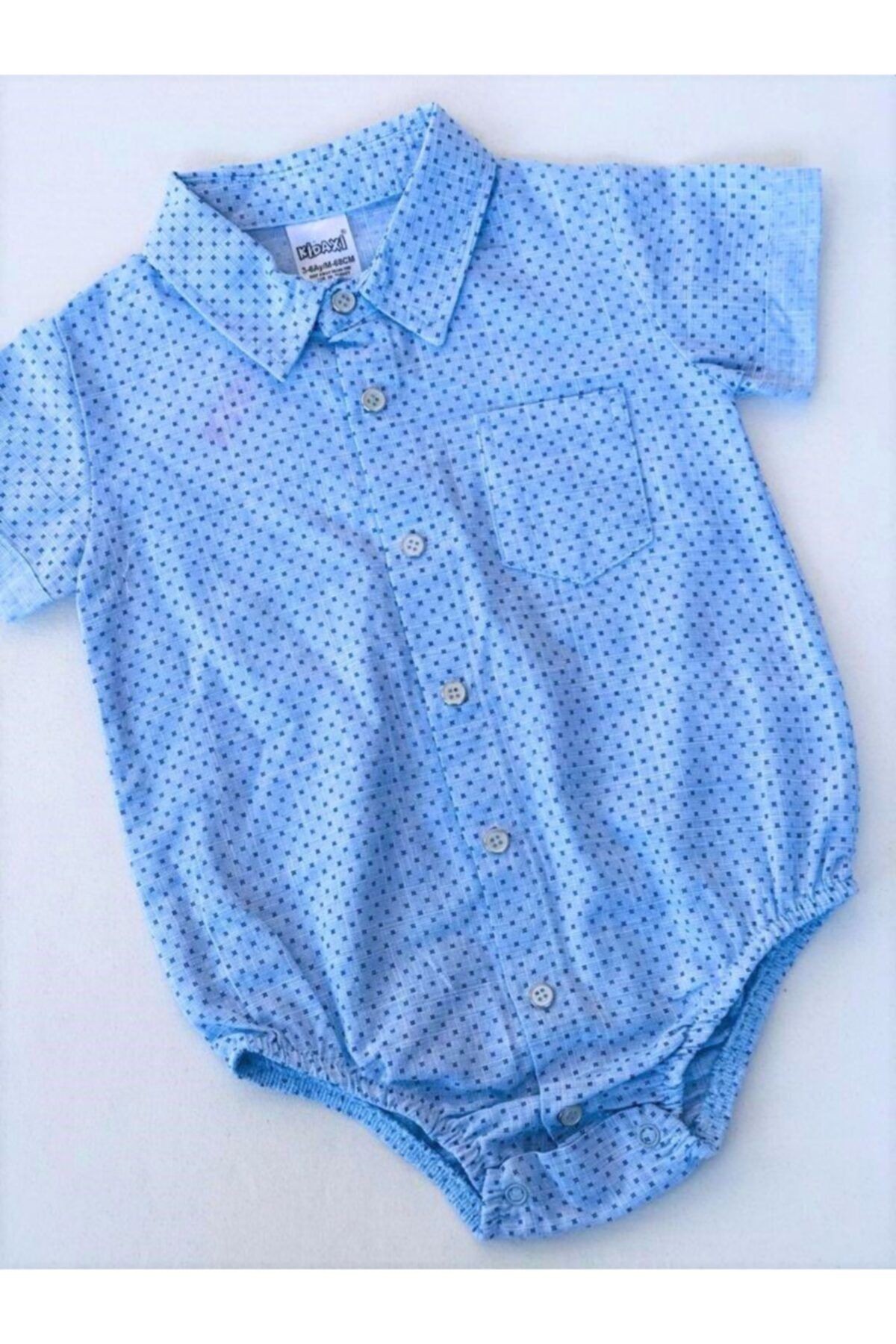 Erkek Bebek Baby Boss Yakalı Çizgili Komple Çıtçıtlı Gömlek
