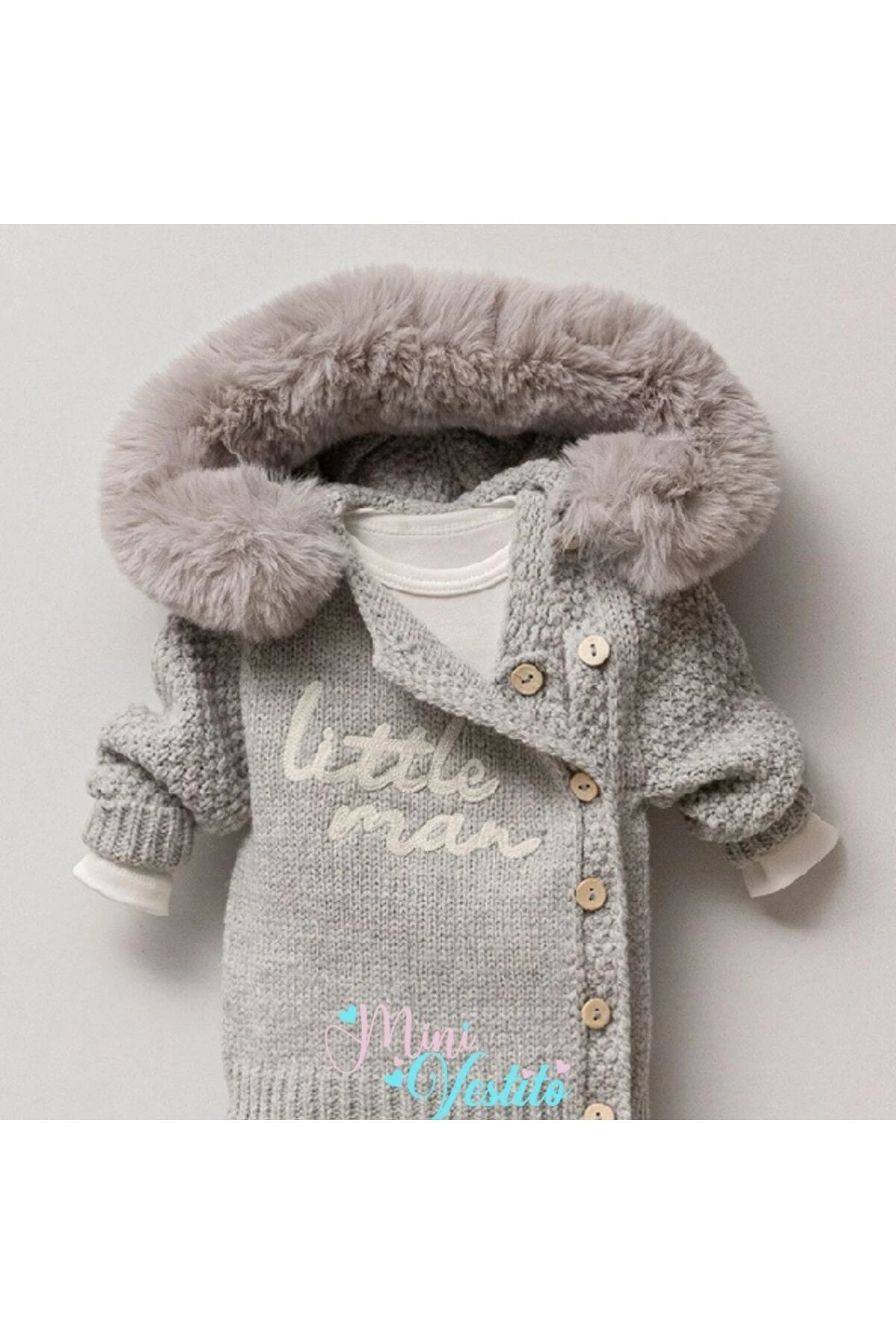 Little Man Kürklü Triko Takım  Pamuk