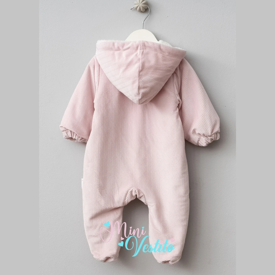 Cepteki Tavşan Desenli Fermuarlı Kapüşonlu Kozmonot