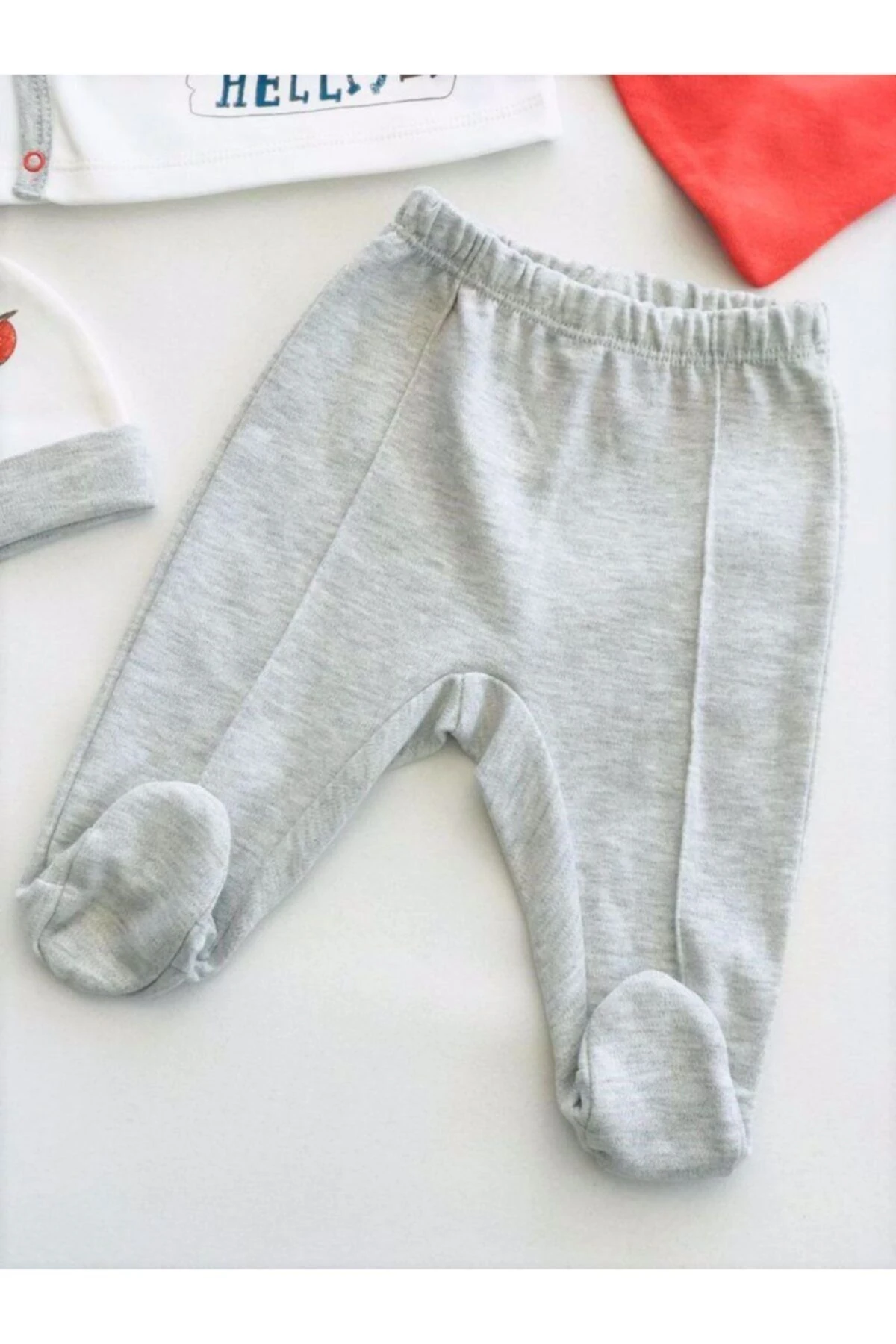 Bebek Gizli Eldivenli Fularlı Şapkalı Kovboy 4 Parça Set Gri