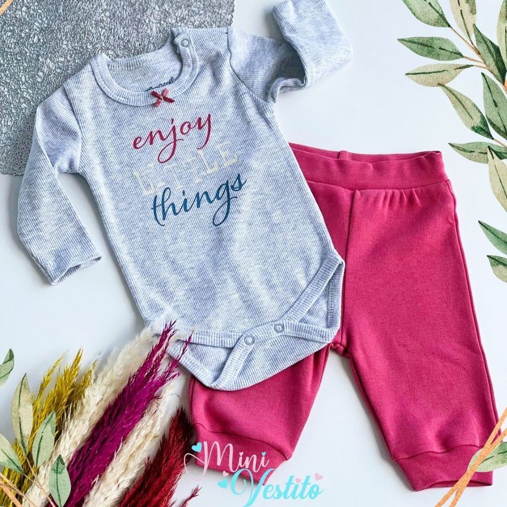 Baby Boss Enjoy Little Things Çıtçıtlı Body Ikili Takım Mürdüm