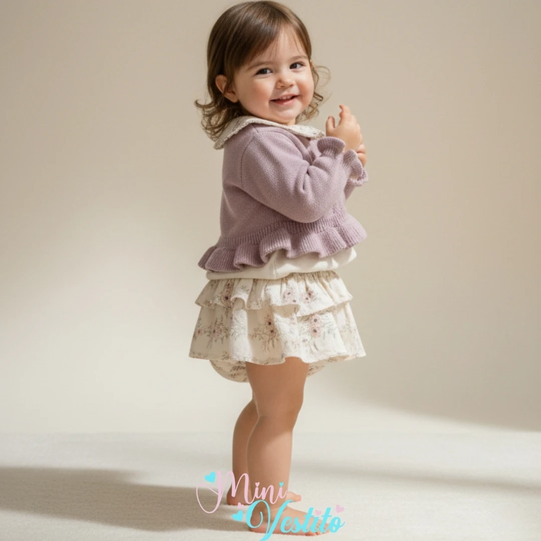 Fırfır Etekli Triko Hırkalı Bebe Yakalı Takım💖💖