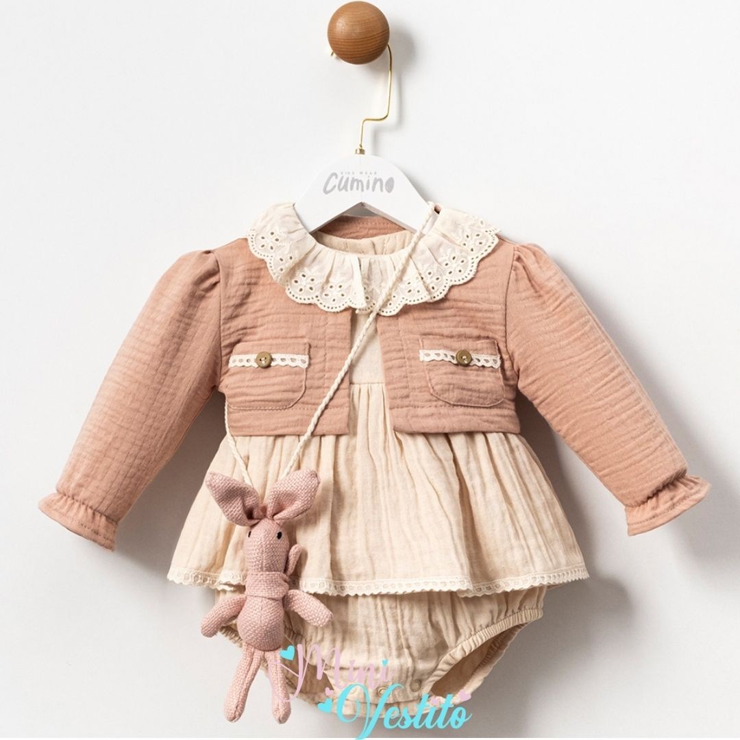 Rabbit Toys Vintage Elegance Dantel Yakalı Romper Elbise