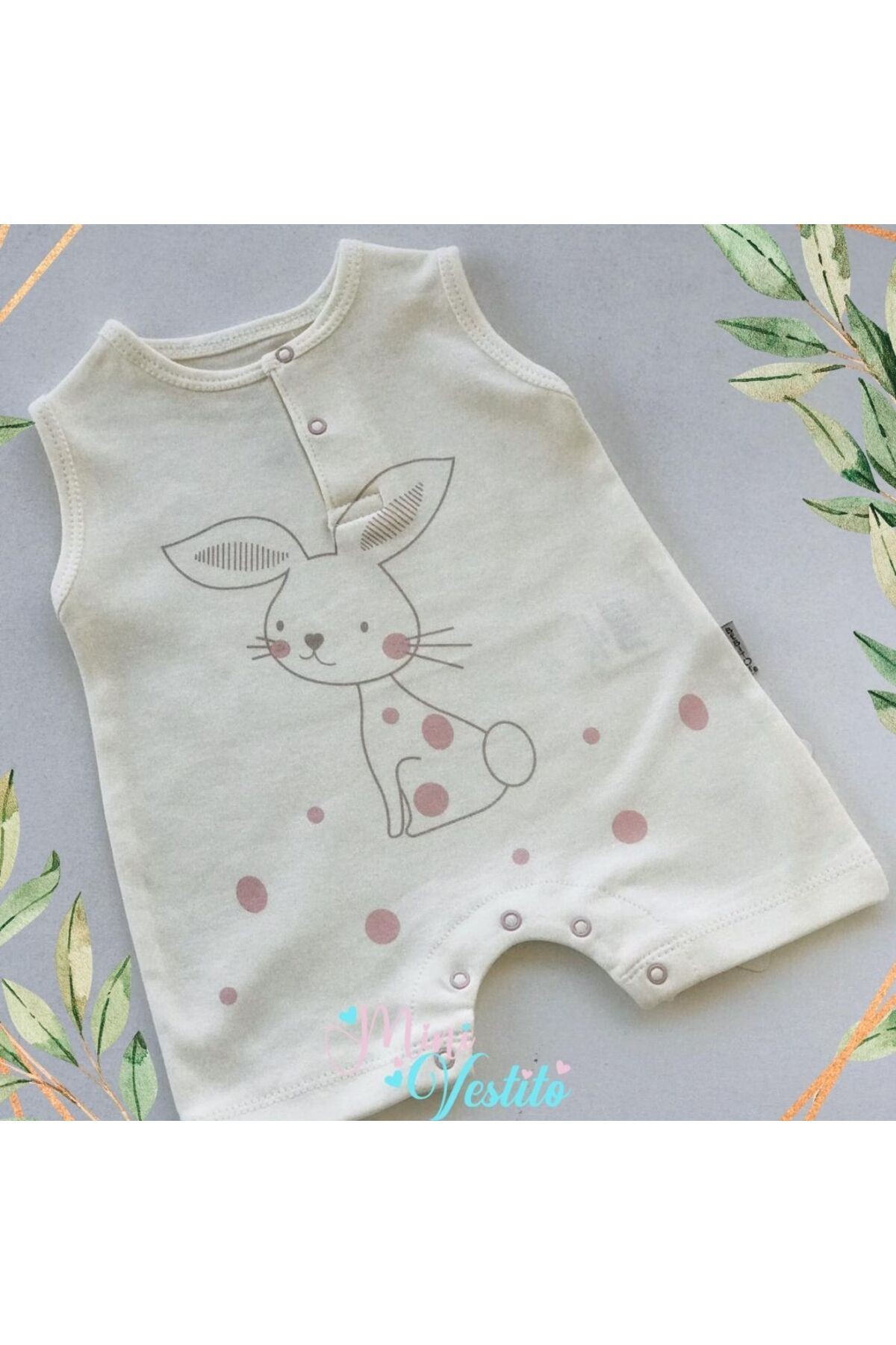 Rabbit Alttan Çıtçıtlı Küçük Puanlı Tulum Body Zıbın