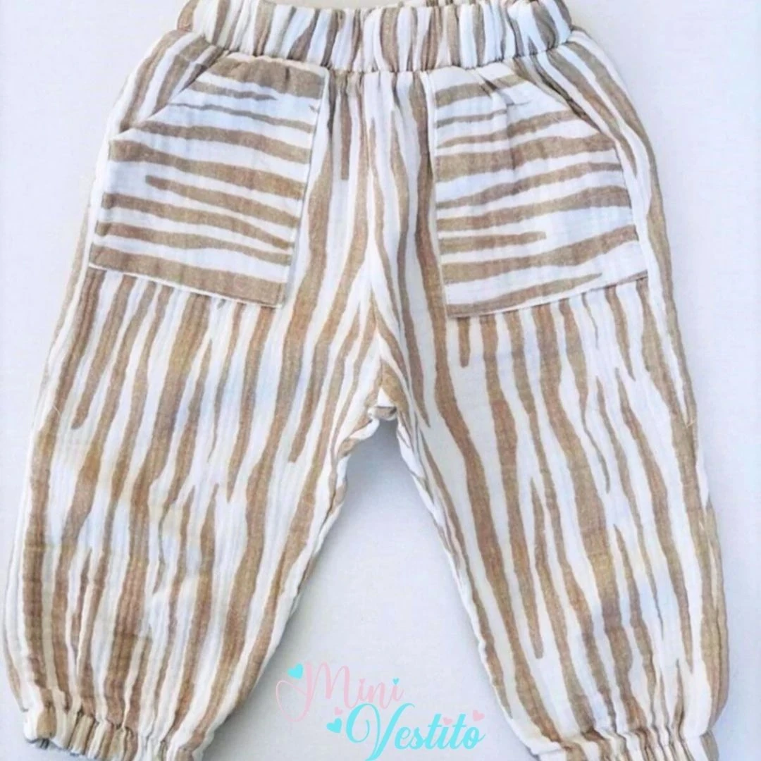 Ciro % 100 Organik Pamuk Muslin Zebra Desenli Cepli Takım