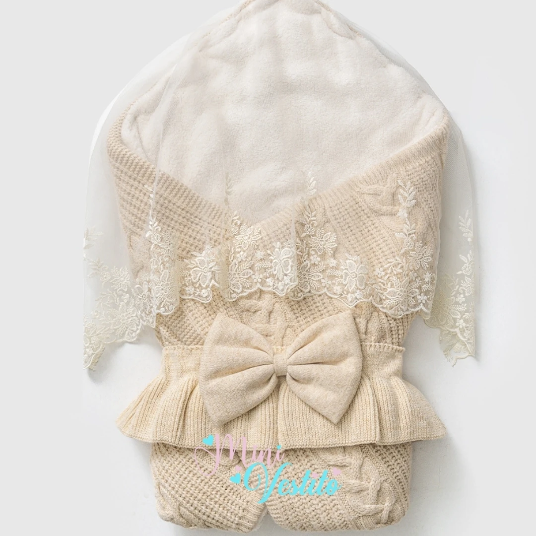 Selanik Tüllü İçi Peluşlu % 100 Organik Pamuk Triko Kundak 85×85