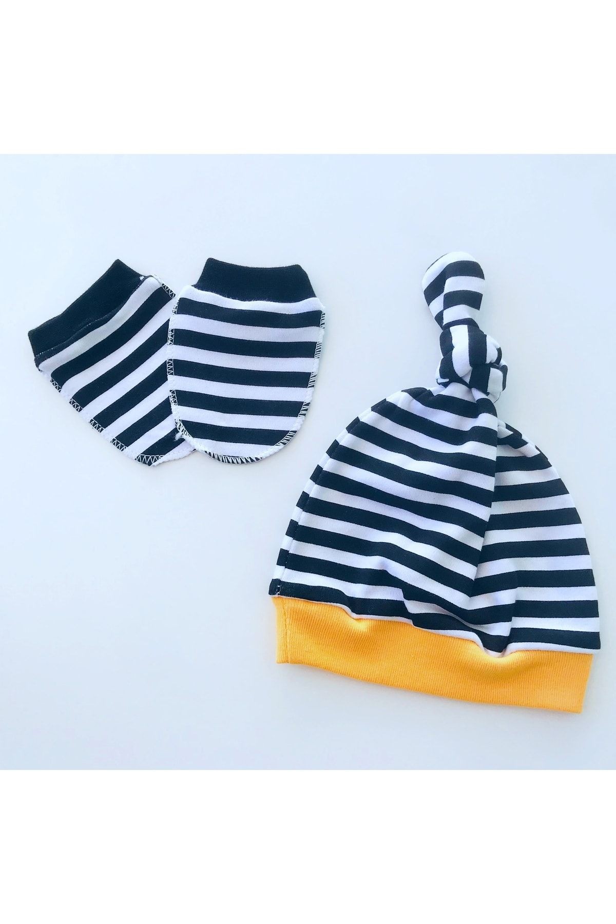 Mountain Zebra Çizgi Desenli Şapkalı Eldivenli Tulum