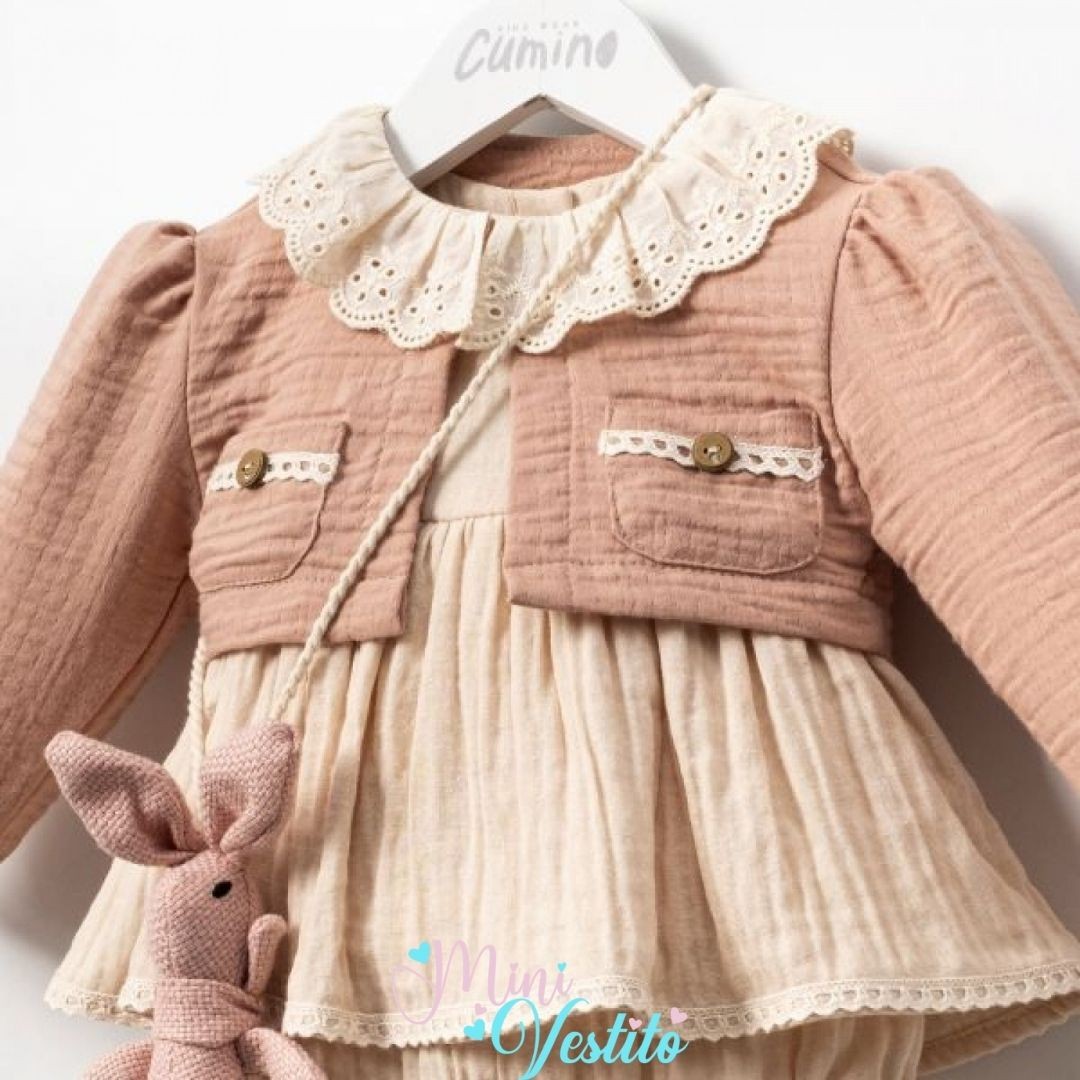 Rabbit Toys Vintage Elegance Dantel Yakalı Romper Elbise