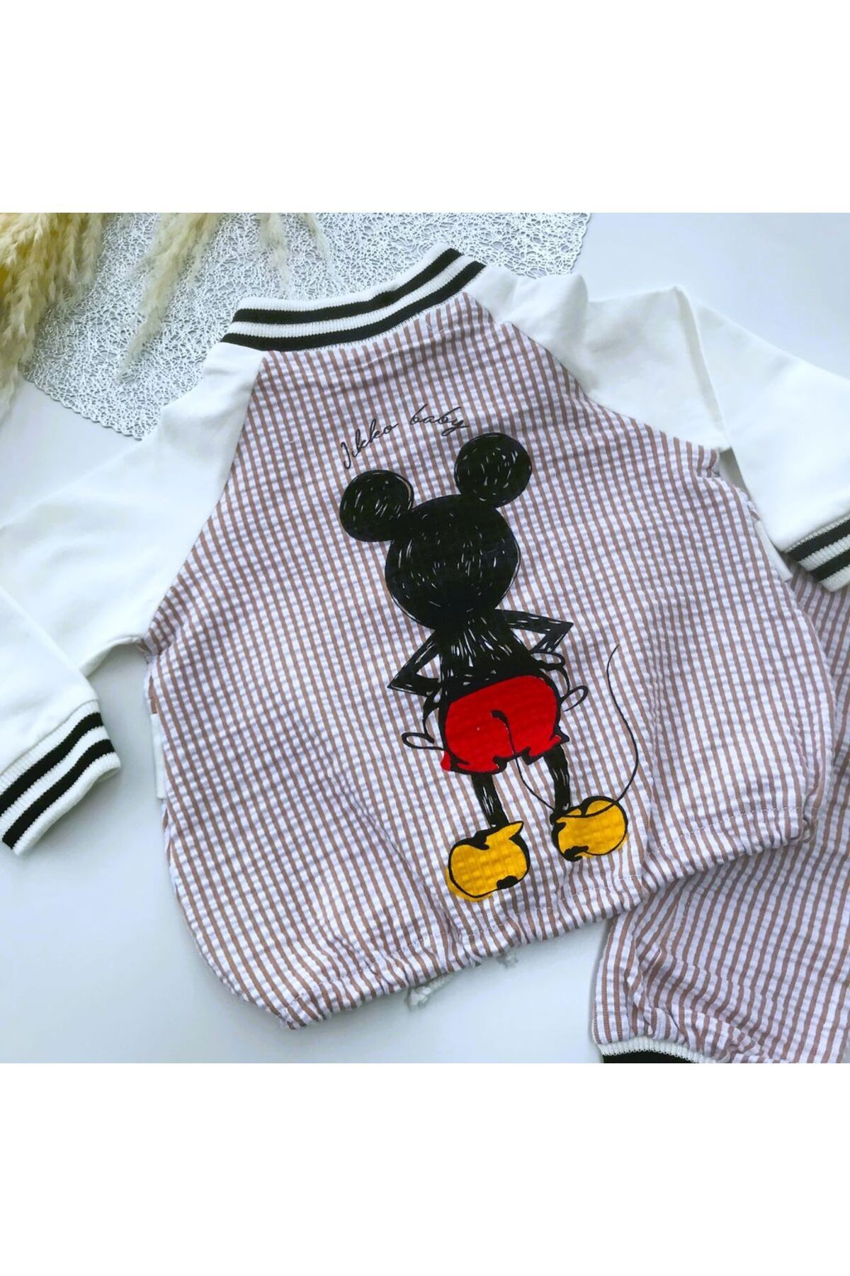 Jikko Mouse Pamuklu Çizgili İkili Takım