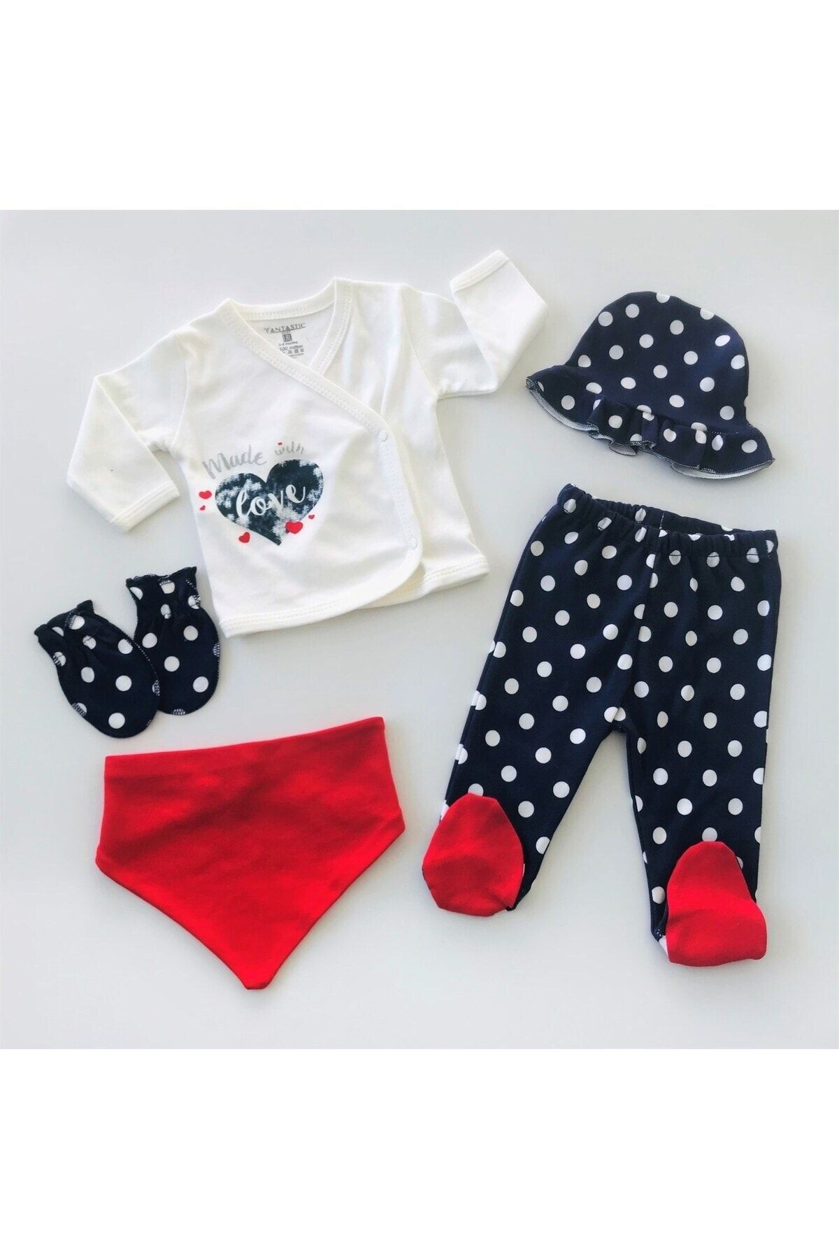 Made With Love Baskılı Puantiyeli 5 Li Set