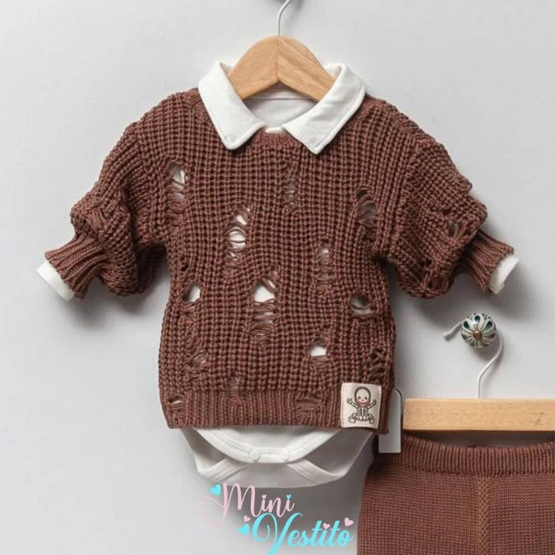 Javier Triko Kazaklı % 100 Organik Pamuk 3 Parça Takım