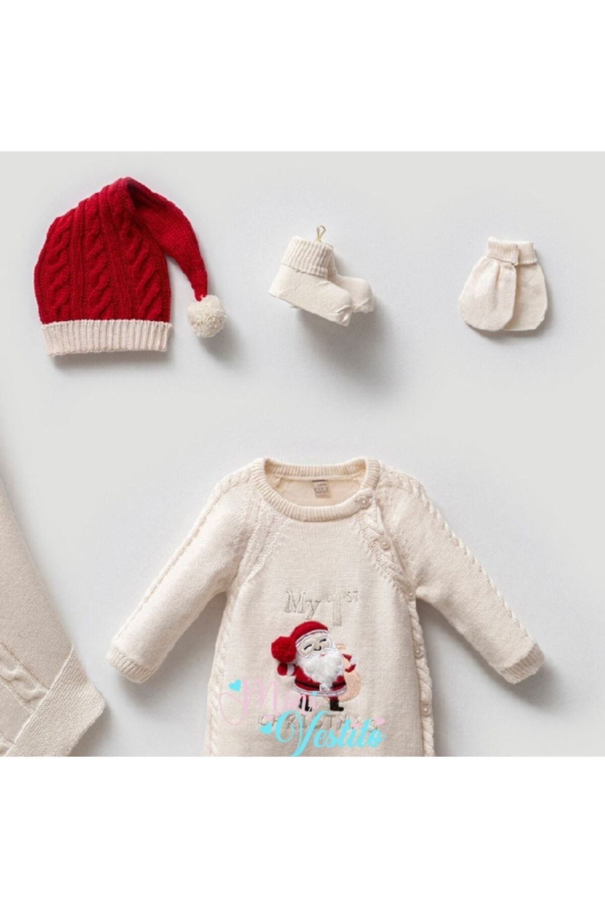 Baby'S First Christmas Kukuleta Şapkalı  5 Li Triko Set