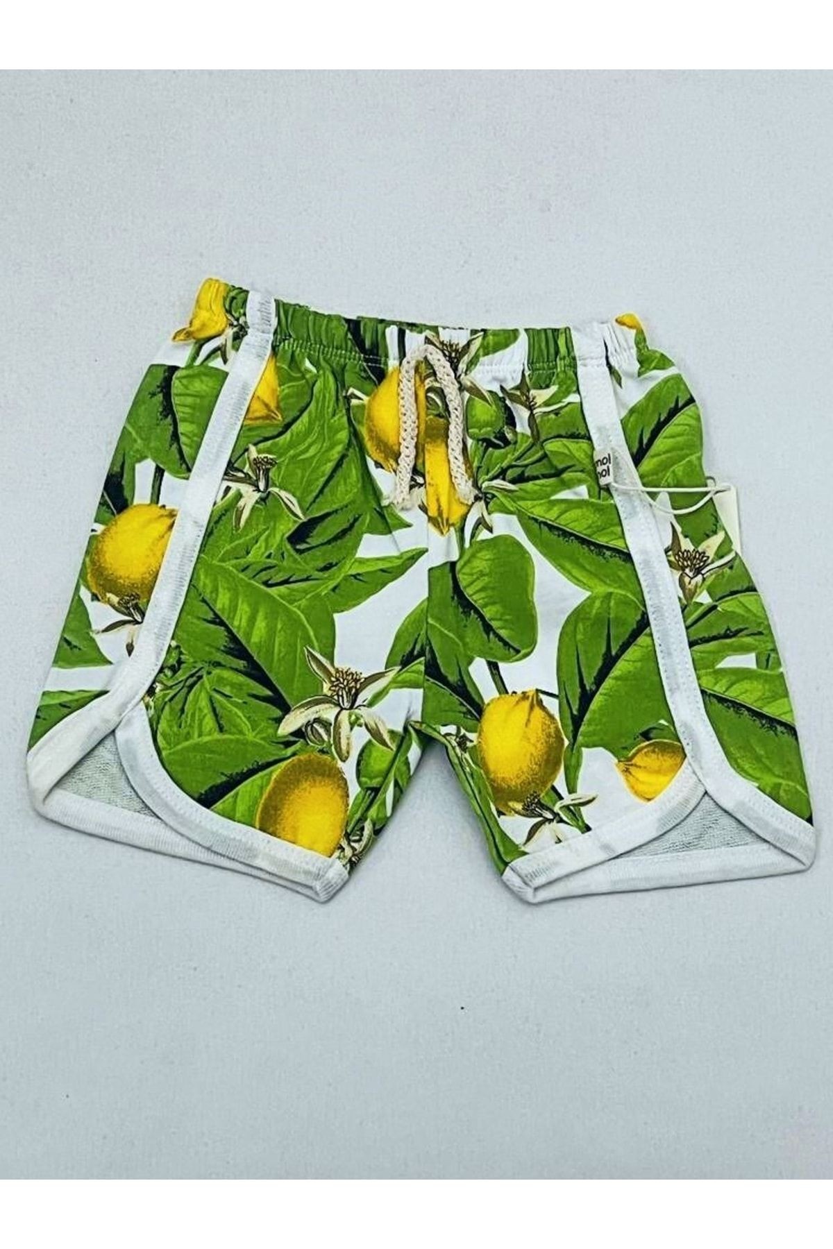 Limon Çiçeği Desenli Biyeli Kolsuz Yazlık Takım