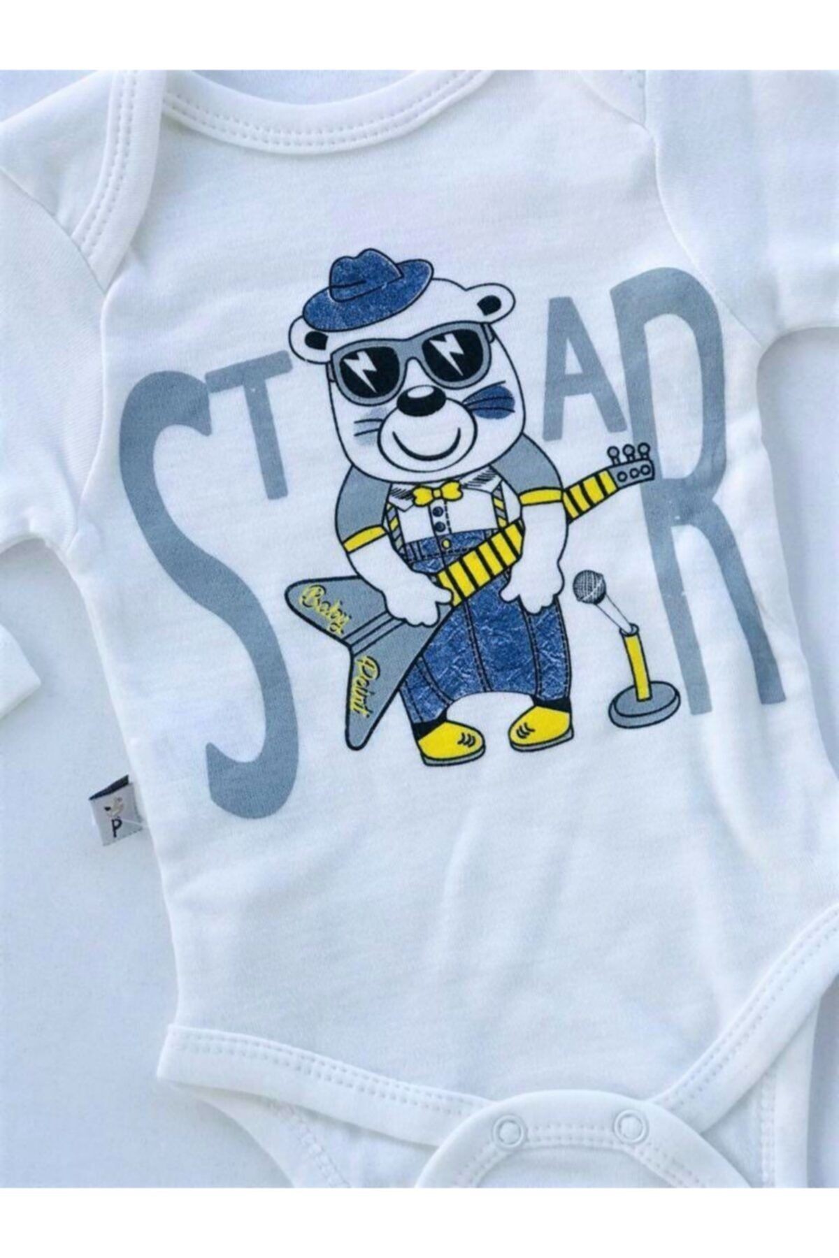 Unisex Çocuk Baby Boss Kot Görünümlü Star Ayıcık 3 Lü Set
