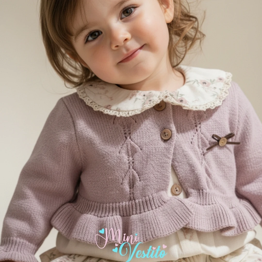 Fırfır Etekli Triko Hırkalı Bebe Yakalı Takım💖💖