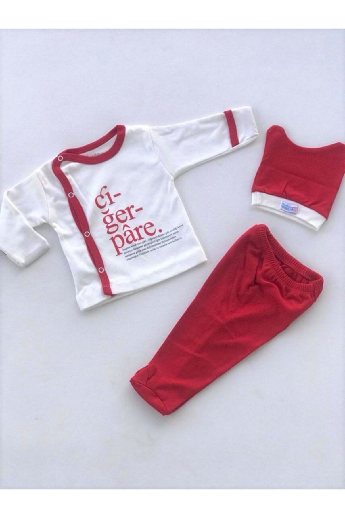 Unisex Bebek Kırmızı 3'lü Takım