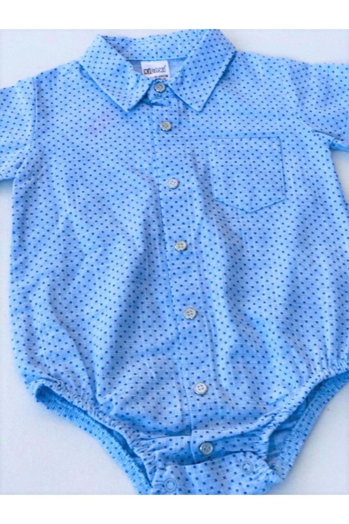 Erkek Bebek Baby Boss Yakalı Çizgili Komple Çıtçıtlı Gömlek