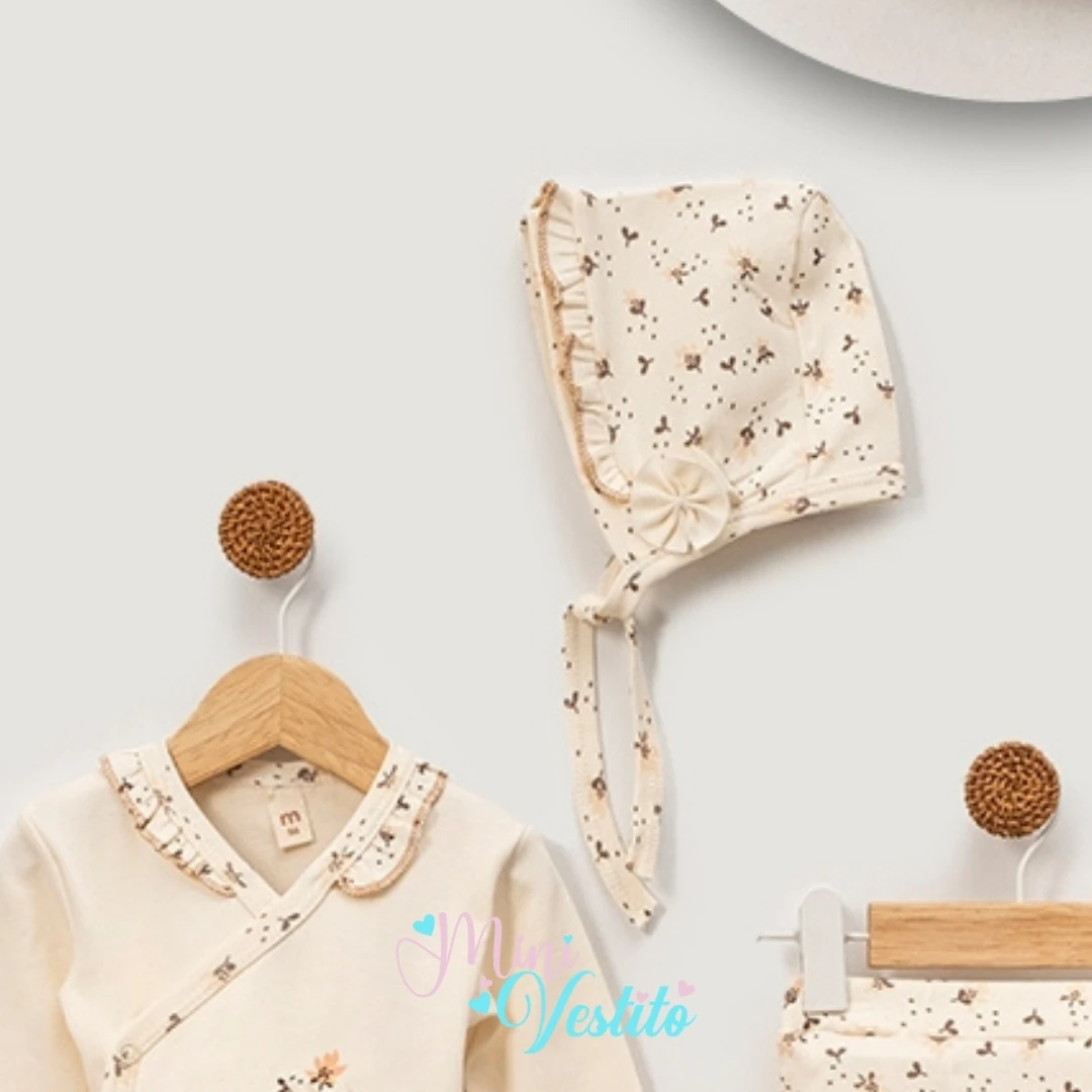 Sally Fırfırlı Lora Şapkalı Battaniyeli 5 Li Set