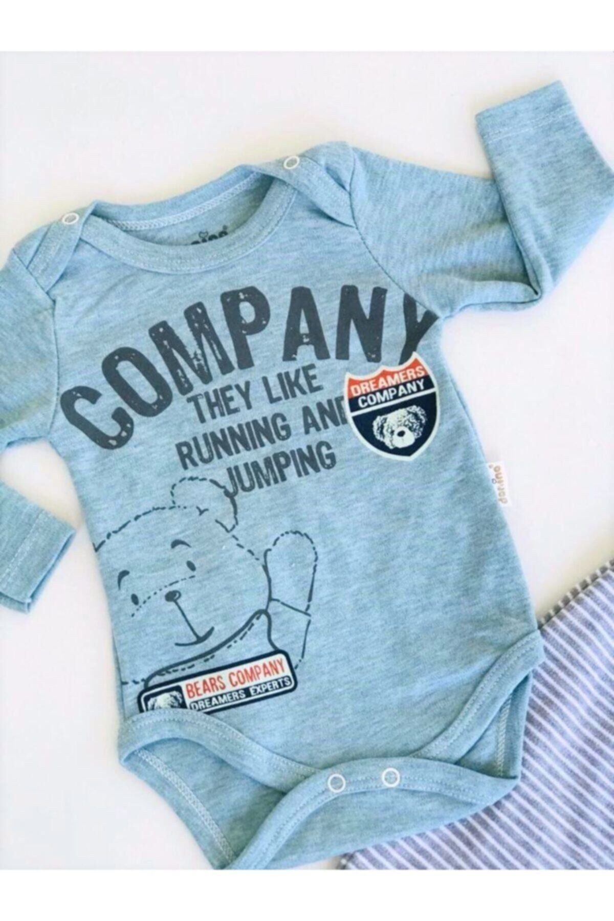 Unisex Bebek İndigo Company Baskılı Fularlı 3'lü Set