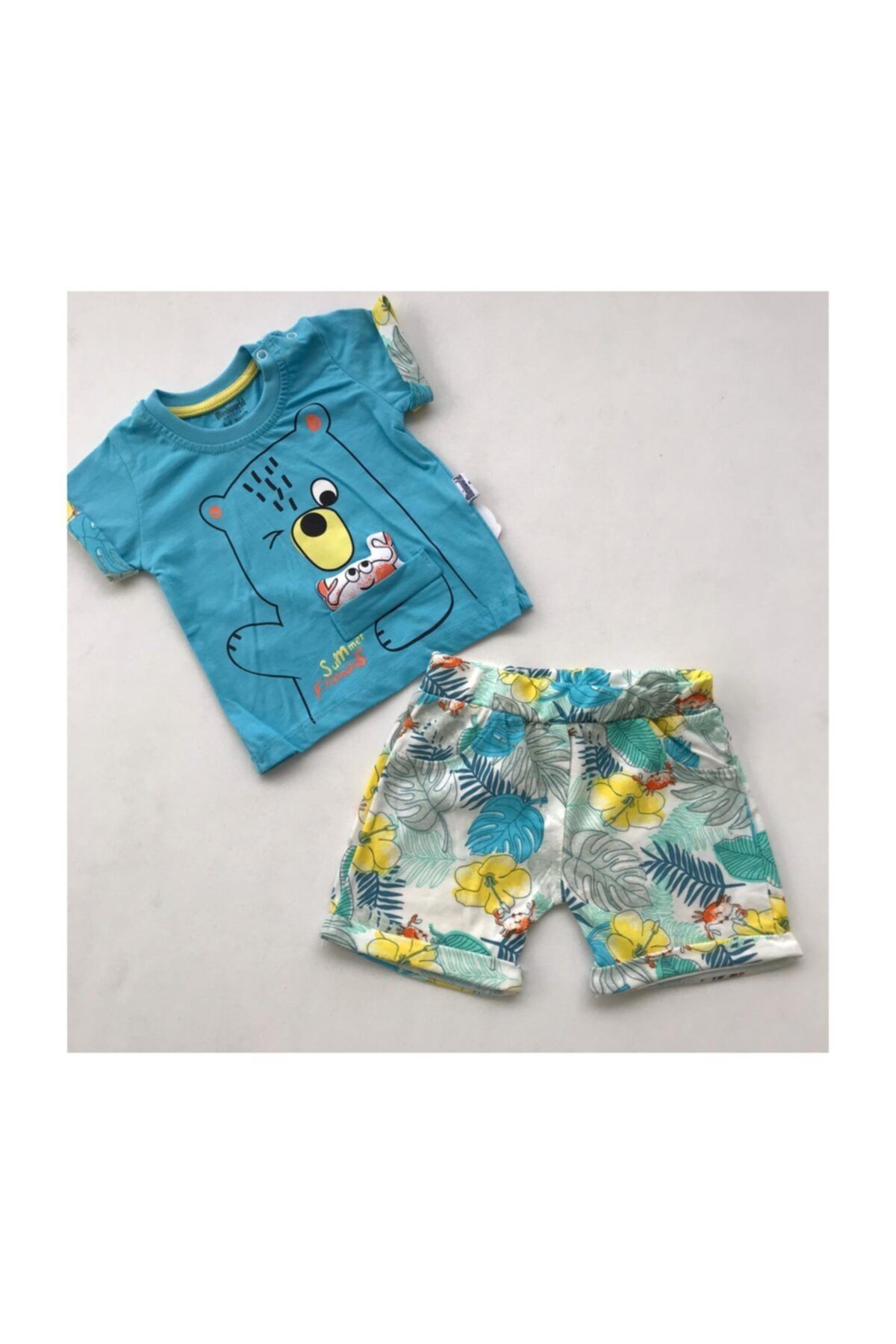 Erkek Bebek Şort T-shirt 2li Takım