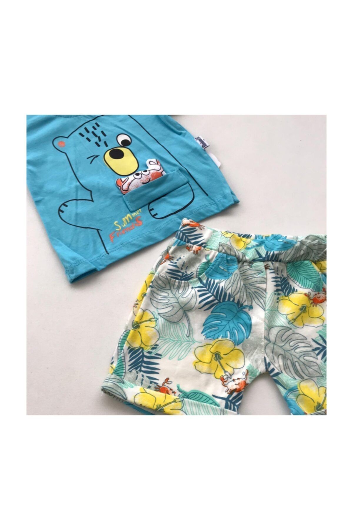 Erkek Bebek Şort T-shirt 2li Takım