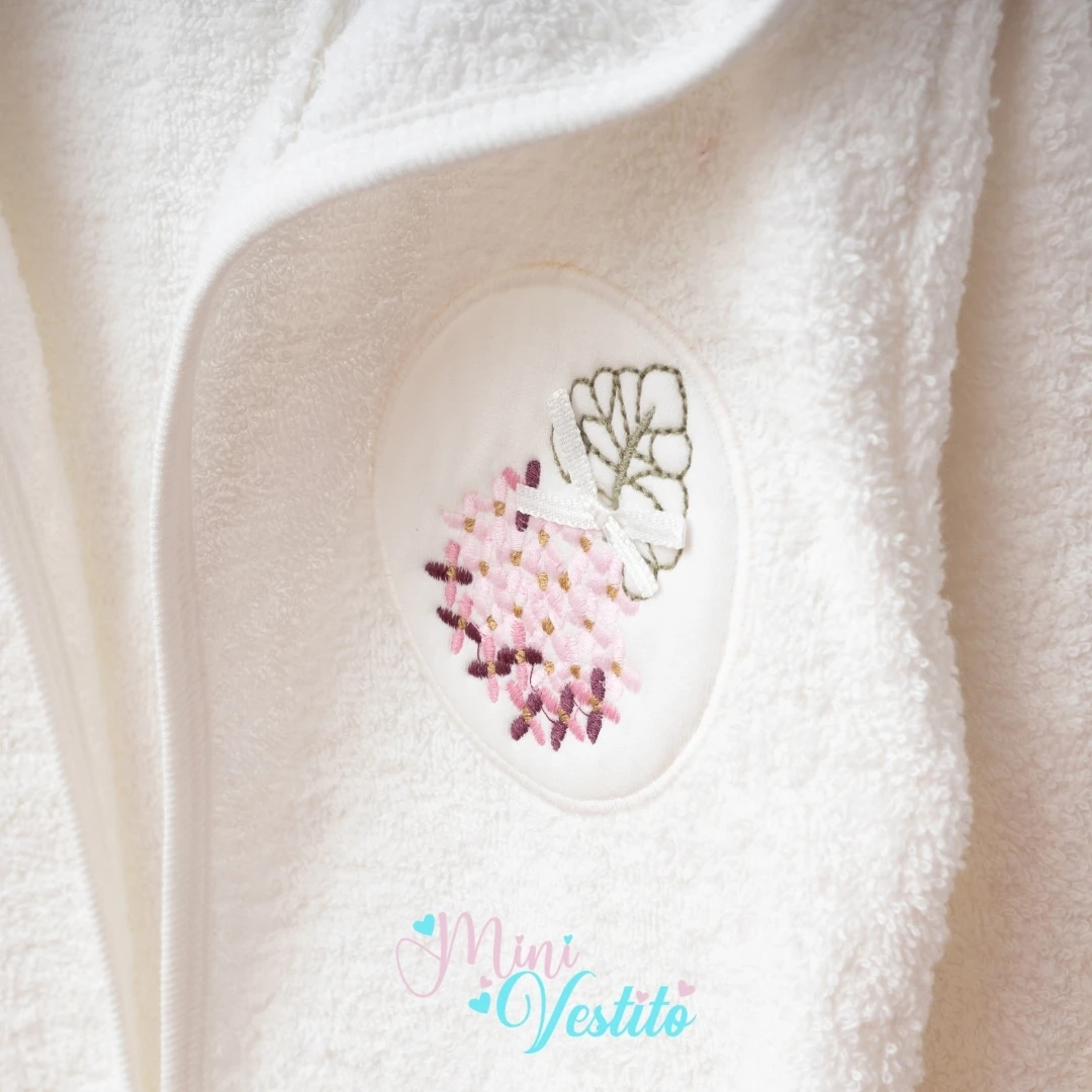 Ortanca Desenli Battaniyeli 4 Parça Bornoz Takımı