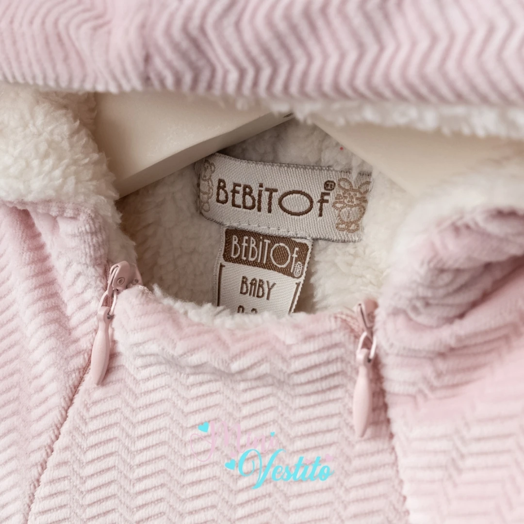 Cepteki Tavşan Desenli Fermuarlı Kapüşonlu Kozmonot