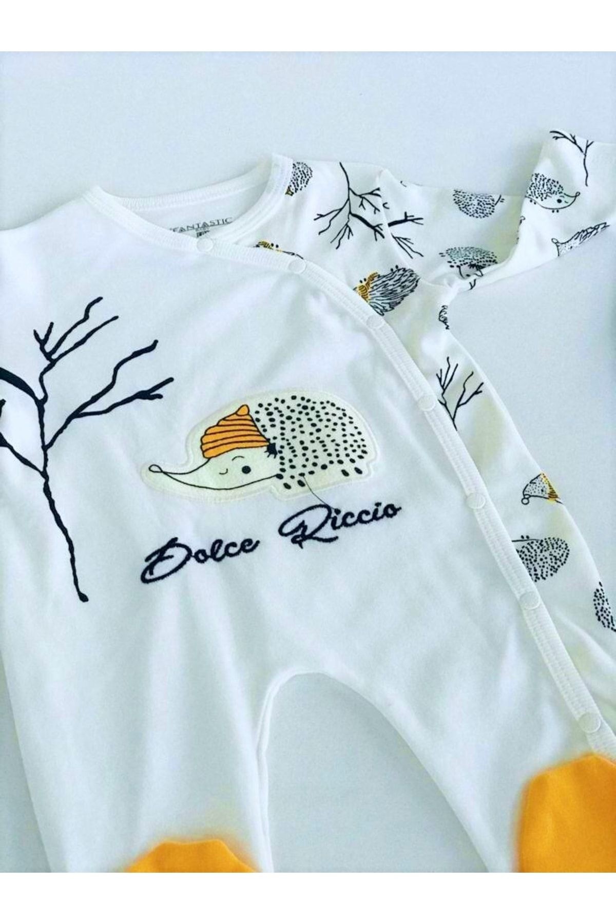 Dolce Riccia Kirpi Desenli Şapkalı Eldivenli Tulum