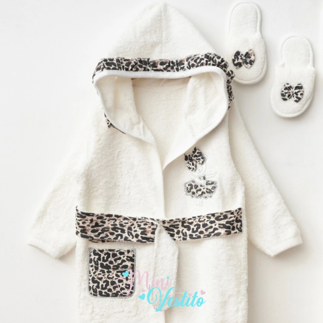Leopar Desenli Balerin Bornoz Takımı 0-1 Yaş