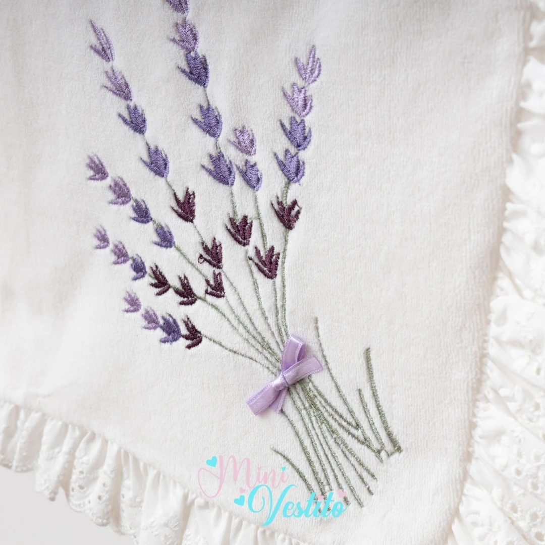 Lavanta Desenli  % 100 Pamuk Kadife Battaniyeli 5 Li Set