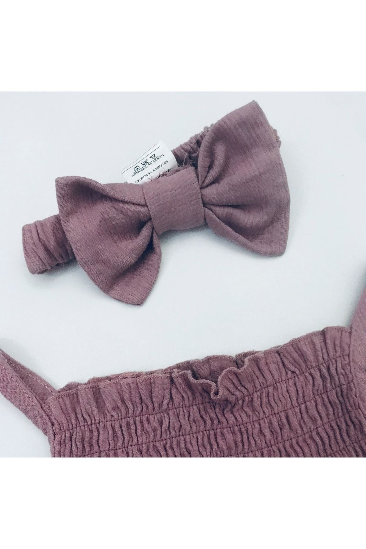 Rose Bandanalı Fitilli Muslin Ip Askılı Çıtçıtlı Elbise